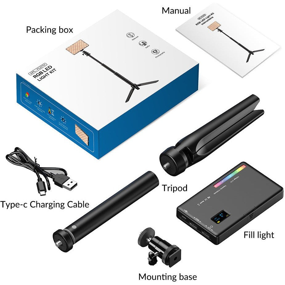 Apexel RGB LED Light Kit APL FL07 - Color Changing LED Lights for Photography, Video, Gaming & Home Decor - Special Edition