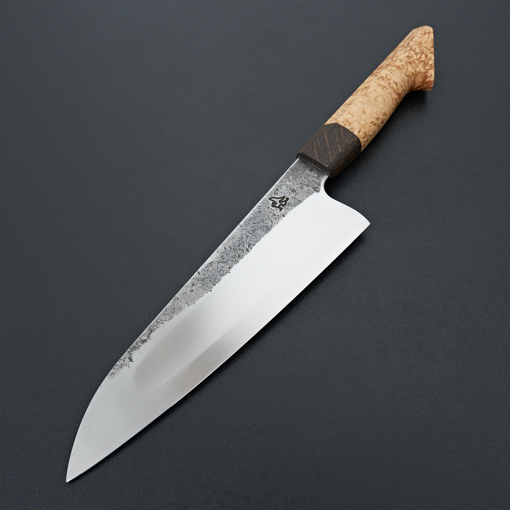 Premium Lew Griffin S Grind Curly Birch Gyuto Chef Knife 211mm - Japanese High Carbon Steel Blade for Professional Cooking & Meat Slicing