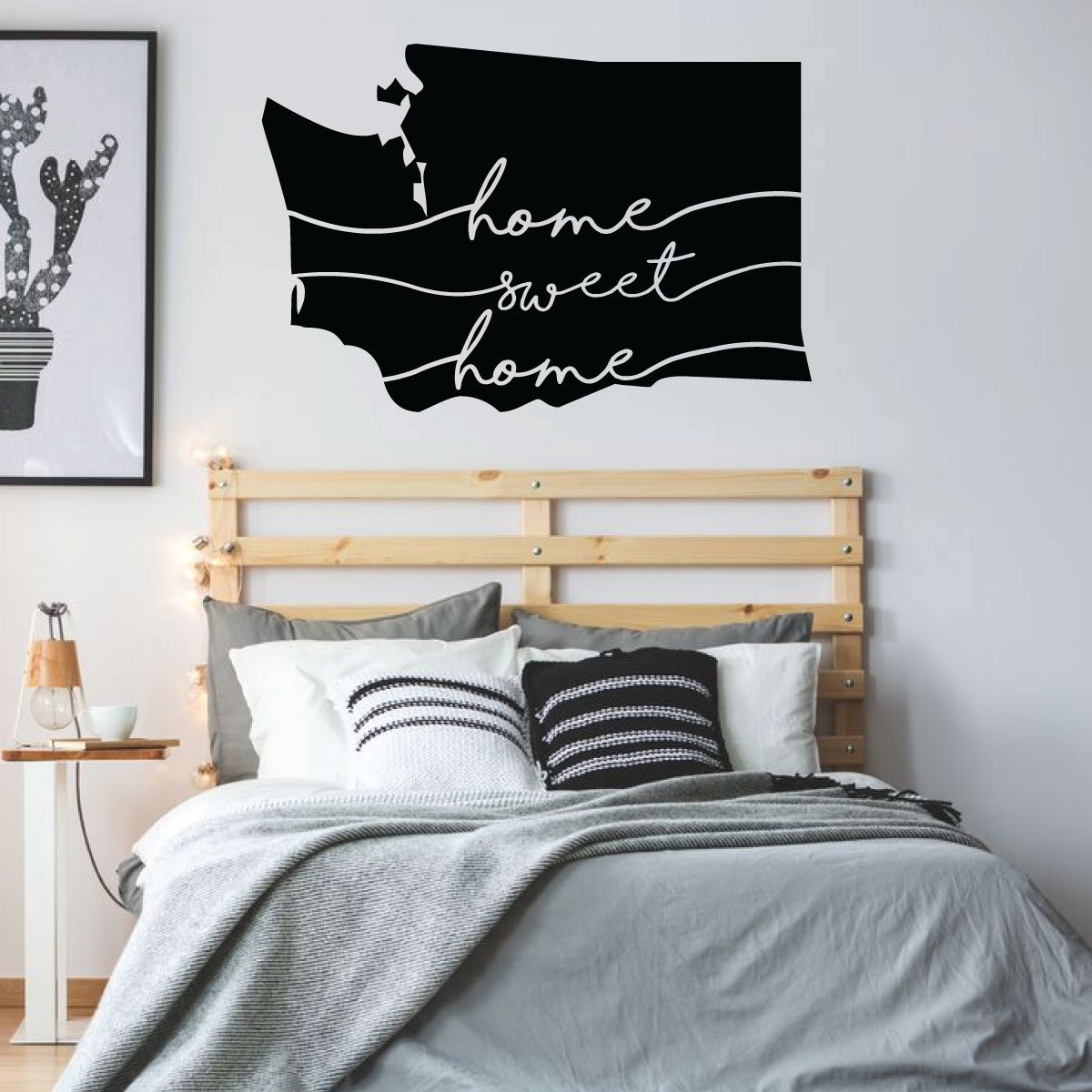 Washington State Wall Decal - Home Sweet Home Vinyl Art Sticker for Living Room, Family Room & Home Decor - Perfect for Housewarming Gifts & American Pride Interior Design