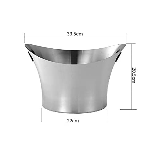 Premium Stainless Steel Ice Punch Bucket - Wine & Beer Cooler, Champagne Chiller for Parties, KTV, Bars & Home Entertaining - Keeps Drinks Cold for Hours