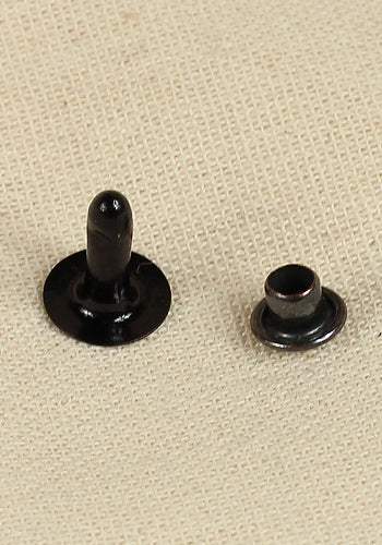 6.8x10.5mm Hollow Iron Rivets with Anthracite Finish - Heavy Duty Fasteners for Leather Craft, Metal Fabrication & DIY Projects