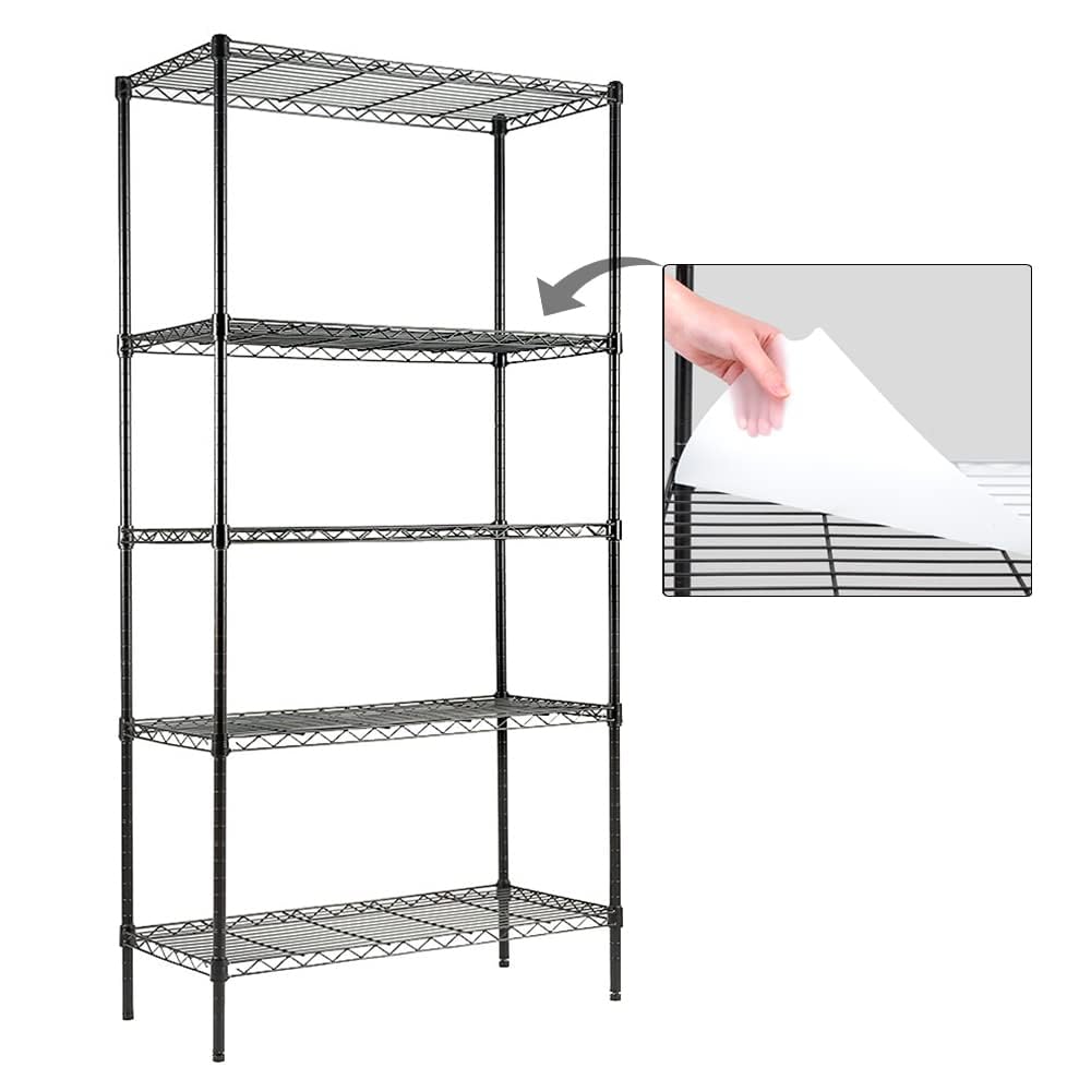 5-Tier Heavy Duty Storage Shelves - Adjustable Steel Garage Shelving Unit with 150 lbs Capacity, 30