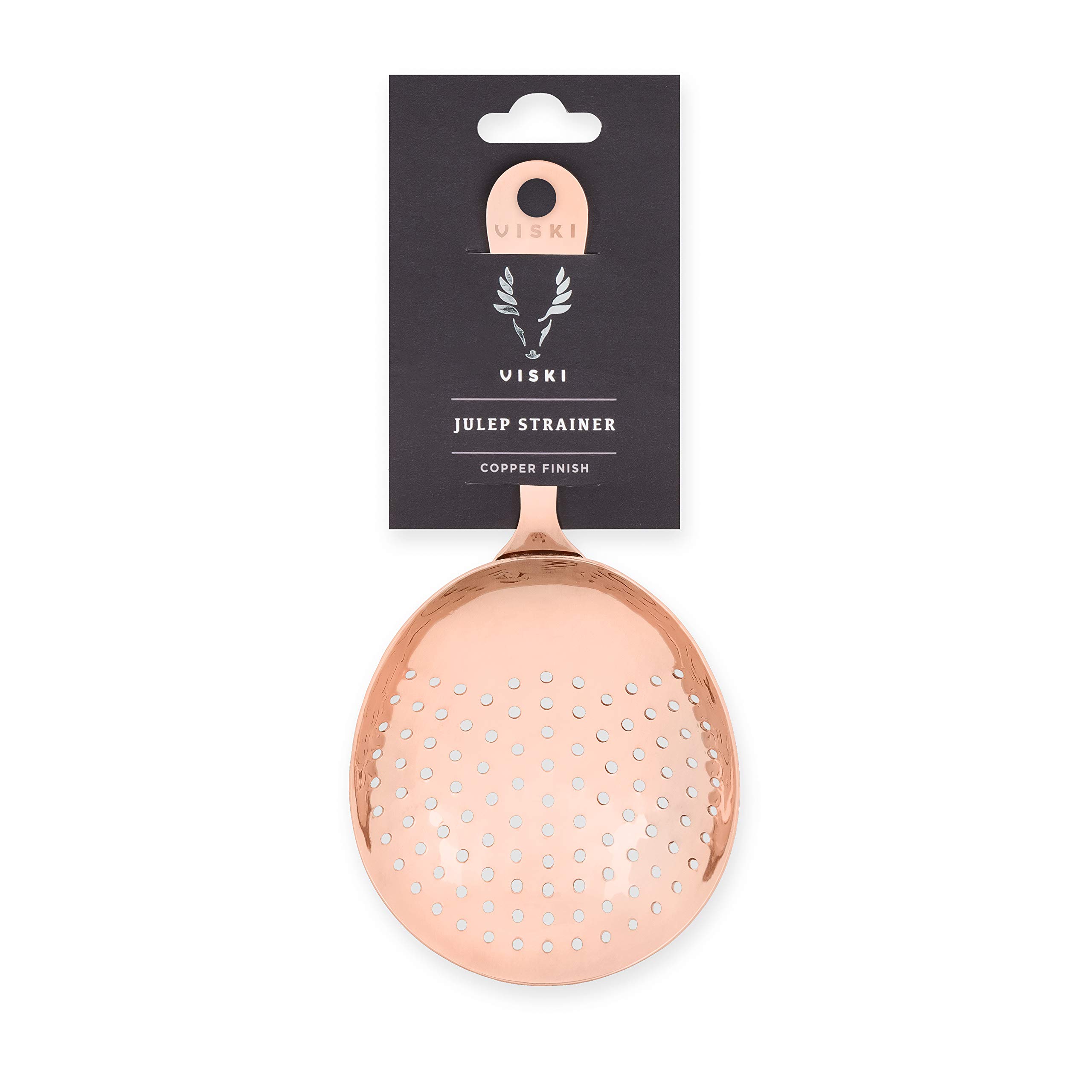 Viski 4878 Summit Copper Julep Strainer - Pack of 12 | Premium Cocktail Accessory for Mint Juleps & Classic Cocktails | Perfect for Home Bars & Professional Bartenders