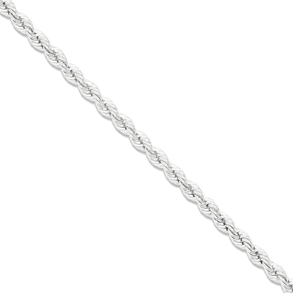 3mm Sterling Silver Rope Chain Necklace - Elegant for Daily Wear