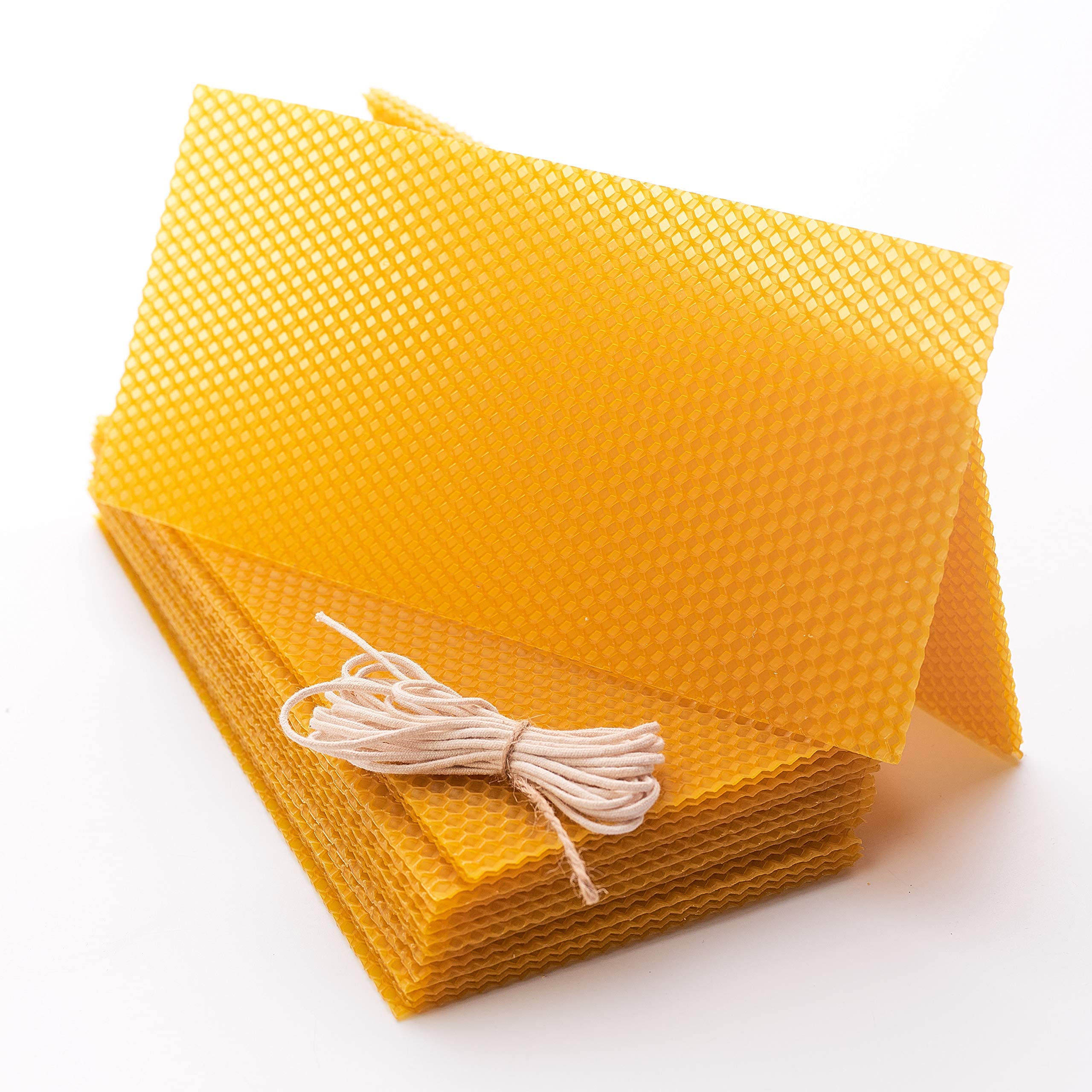 Premium Beeswax Candle Making Kit - DIY Natural Beeswax Candles with 18 Large Yellow Beeswax Sheets (10x5 Inches) for Home Decor, Gifts & Relaxation