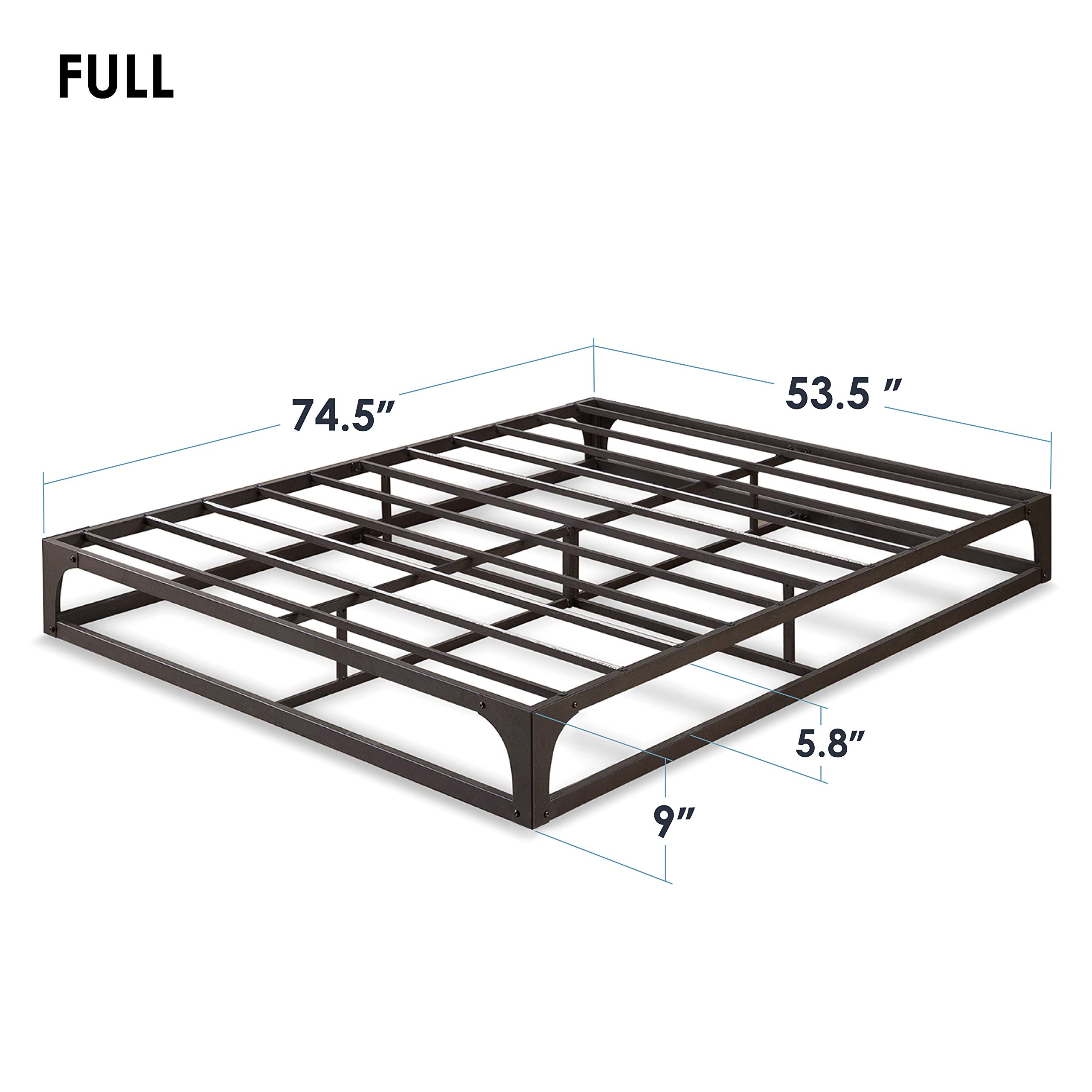 9 Inch Heavy Duty Metal Platform Bed Frame with Steel Slat Support - Full Size Black Bed Frame for Adults, No Box Spring Needed | Perfect for Modern Bedrooms & Guest Rooms