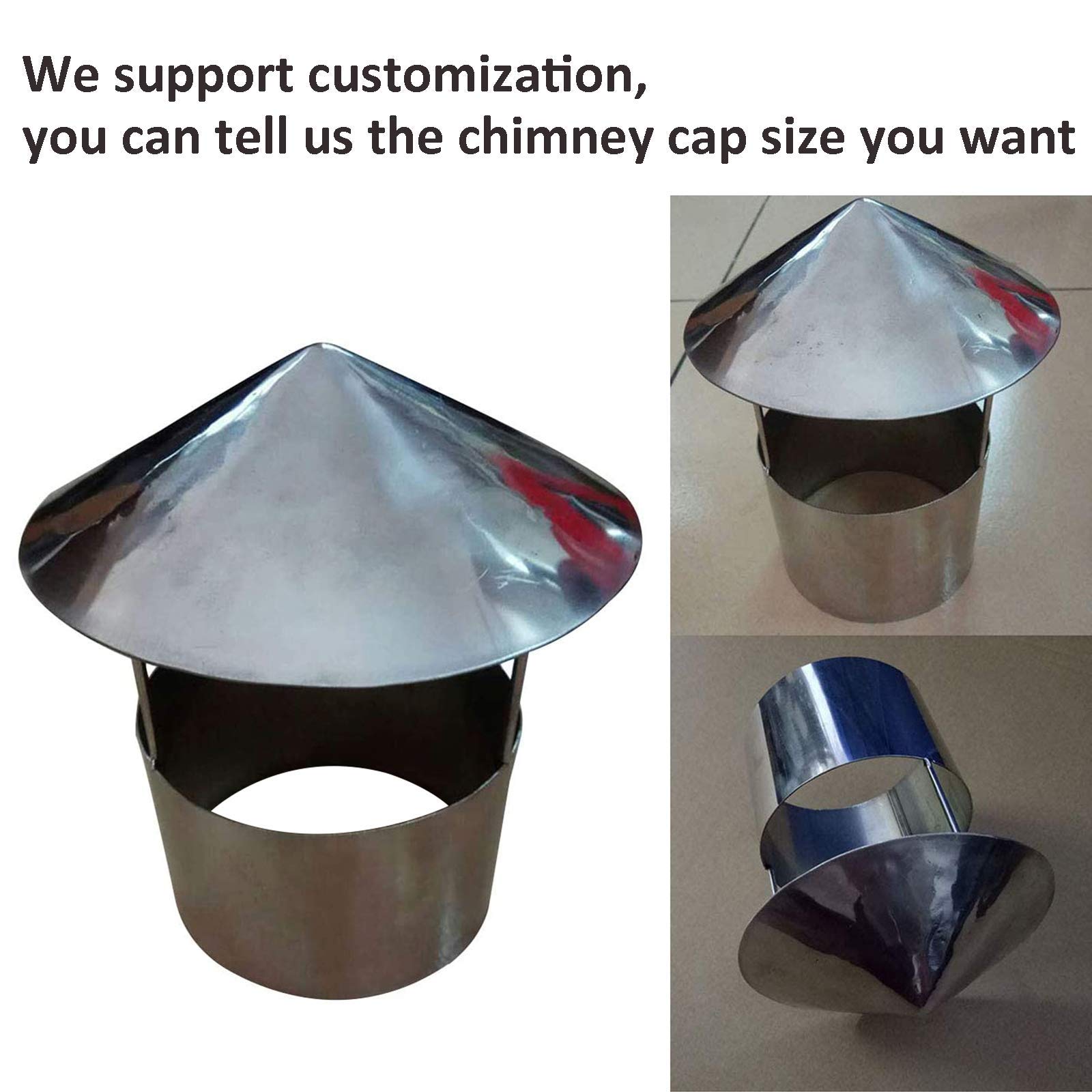Stainless Steel Chimney Cowl Cap - 250mm Waterproof Round Air Vent Cover for Roof Flue Pipe, Rain Protector for Heating Stove Exhaust - Perfect for Fireplace, Wood Stove & Outdoor Chimney Protection