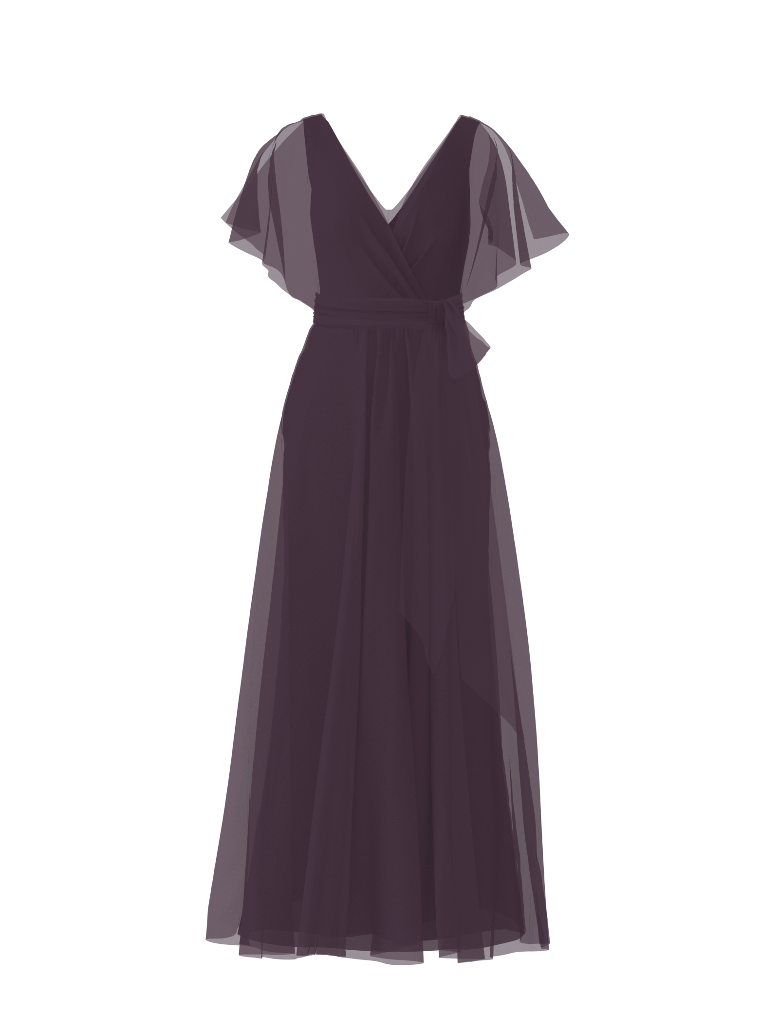 Ava Bodice & Justine Skirt Set with Sash Belt in Plum - Perfect for Weddings, Prom, and Formal Events