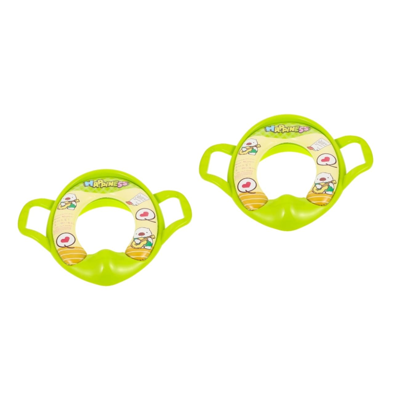 TOYANDONA 2-Pack Kids Toilet Training Seat - Soft PVC Potty Seat Cushion with Lid, Green | Non-Slip Toddler Toilet Seat for Boys & Girls | Perfect for Bathroom Safety & Potty Training