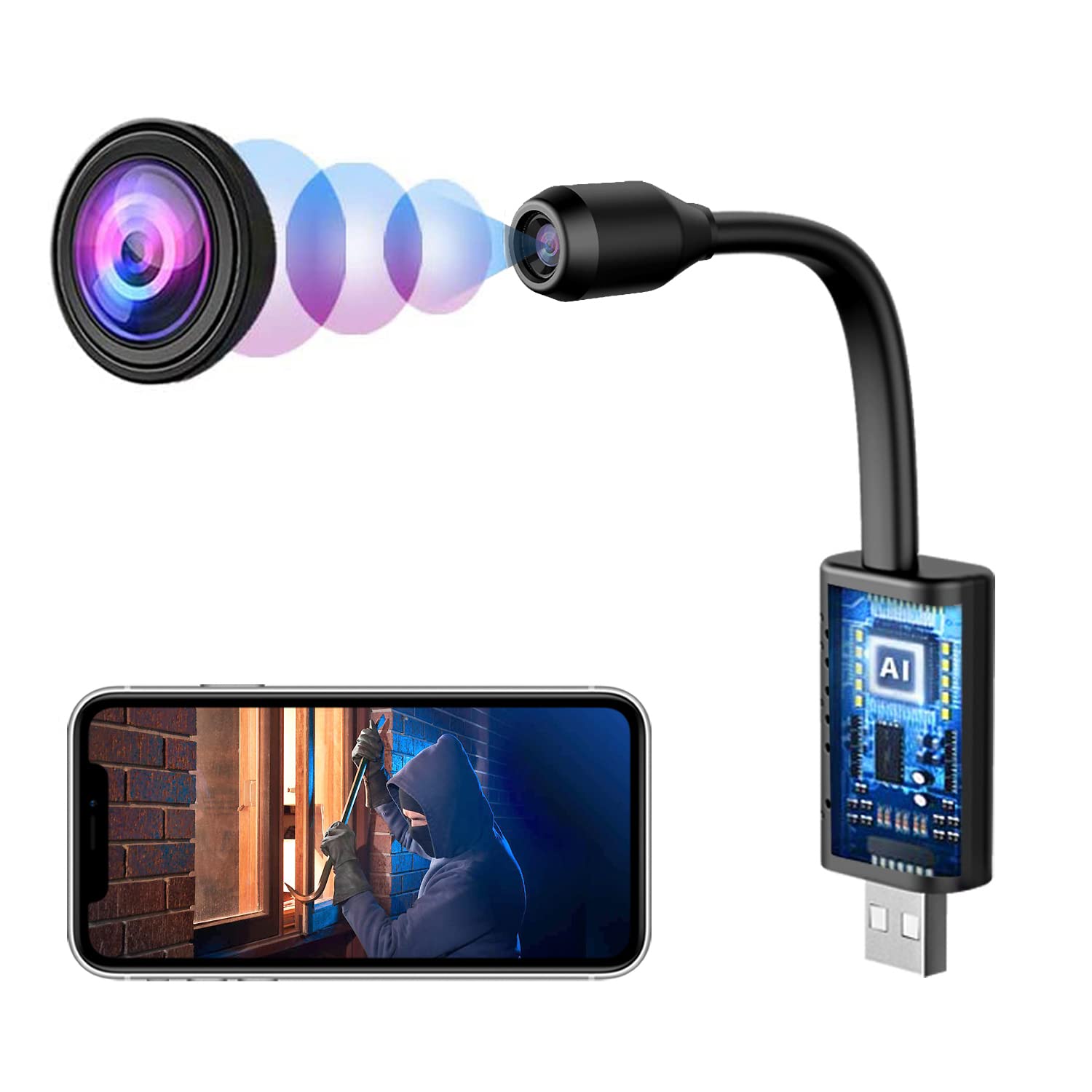 U21 Smallest WiFi Camera - 1080P HD Wireless Security Camera with Motion Detection, Remote Viewing & Cloud Storage | Portable Nanny Cam, Baby Monitor for iOS & Android | Ideal for Home Security, Pet Monitoring & Indoor Surveillance