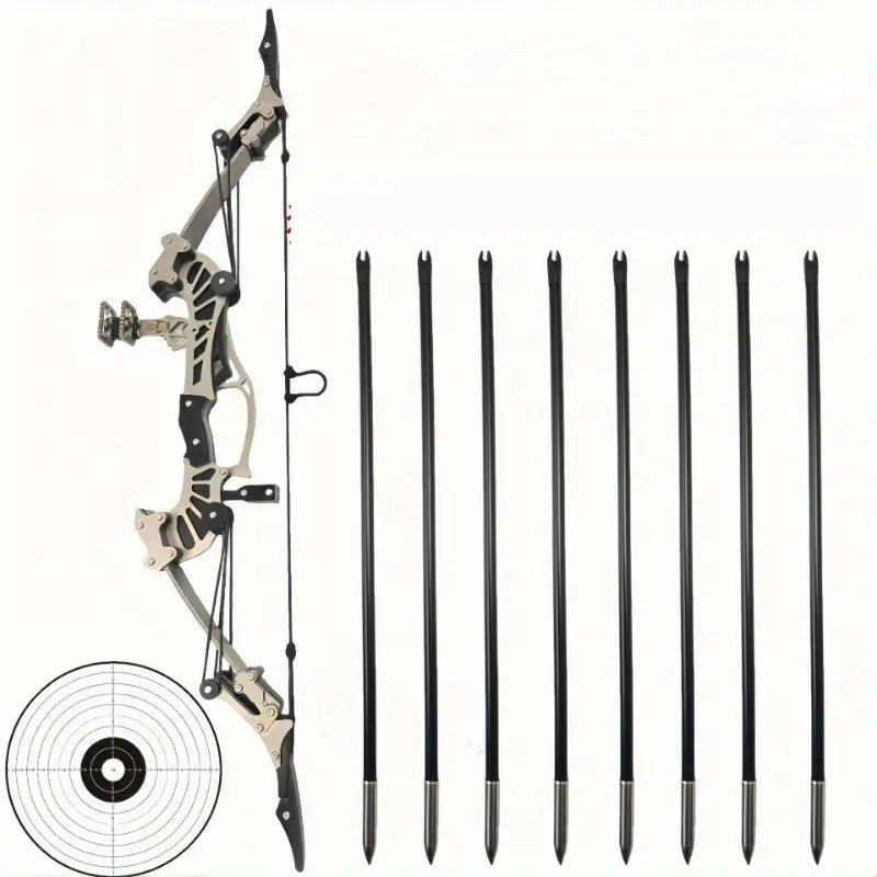 Mini Right Handed Metal Compound Bow Set - Compact Archery Bow for Adults & Teens | RH/LH Compatible | Durable Construction for Target Practice & Backyard Fun | Perfect for Recreational Shooting, Hunting Training & Outdoor Activities