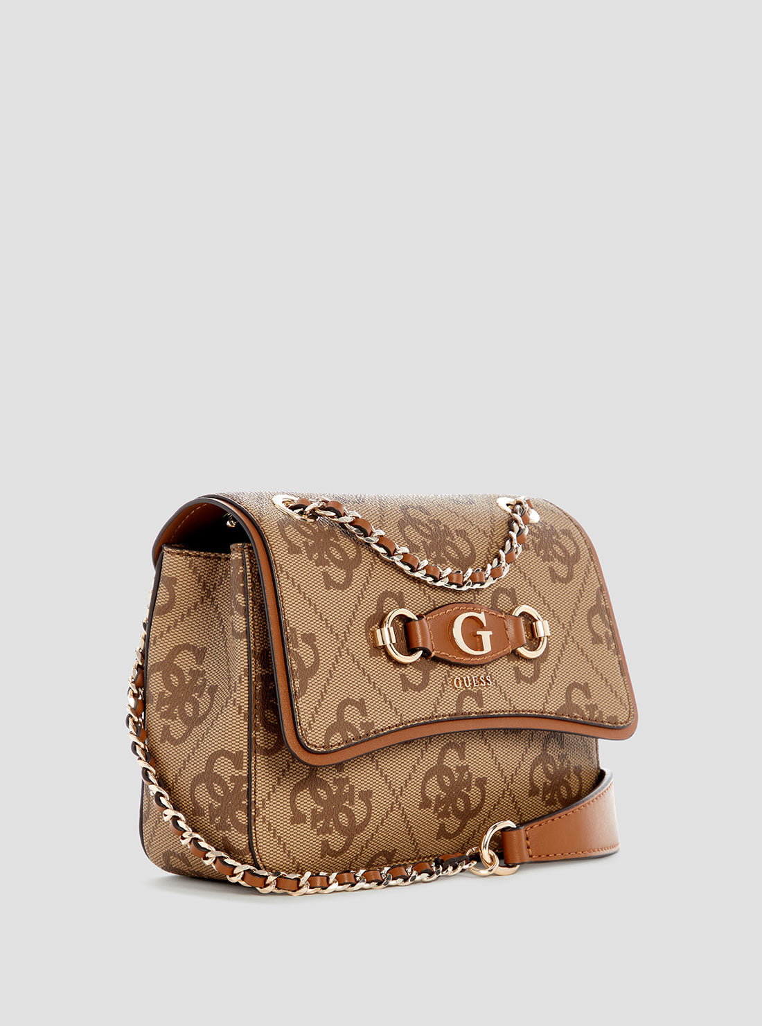 Brown Leather Izzy Crossbody Bag with Logo - Stylish & Durable for Women, Perfect for Work, Travel & Everyday Use