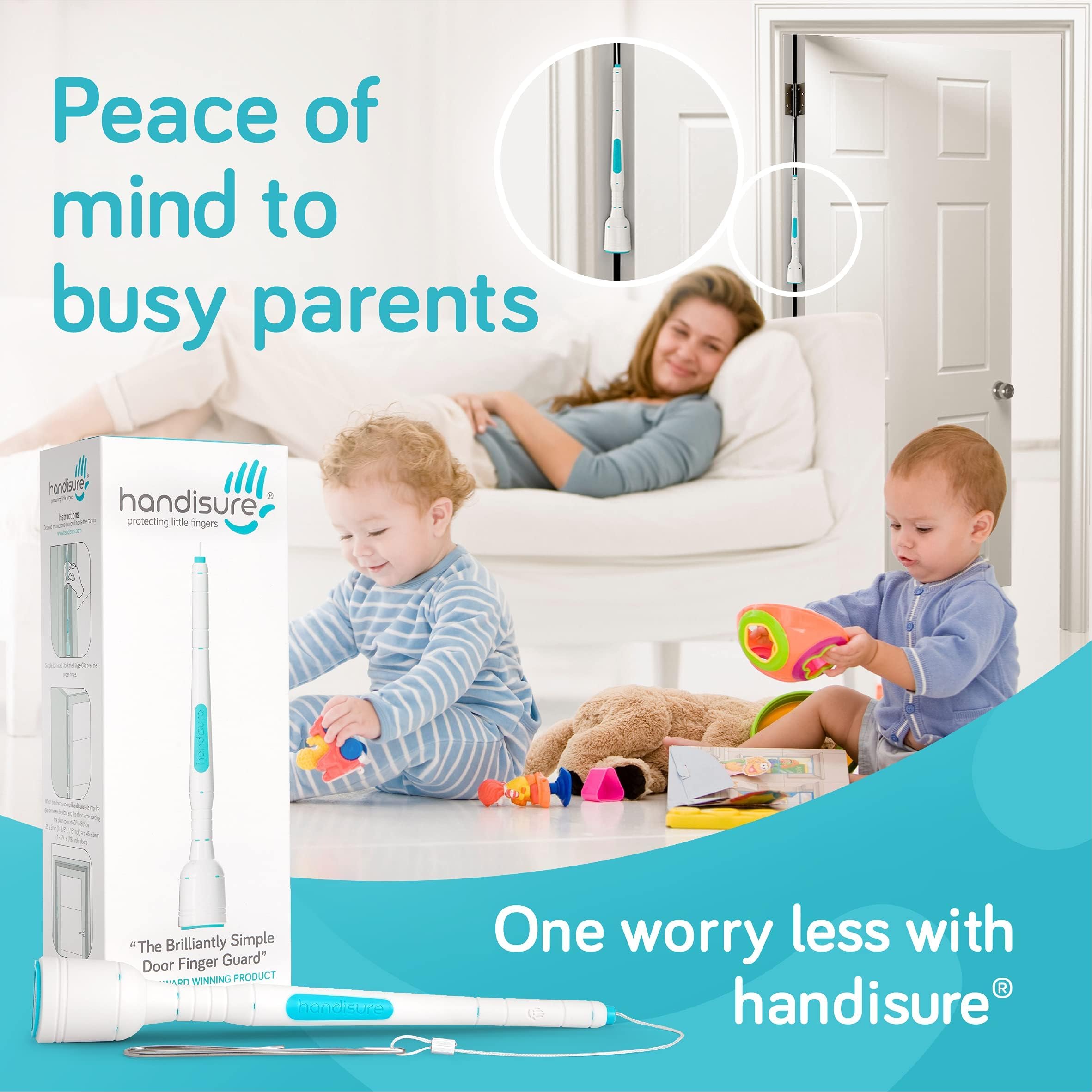 2-in-1 Child Safety Door Pinch Guard - Automatic Hinge & Lock Side Protection - Award-Winning Baby Proof Door Stopper - Easy Installation Finger Guard for Home & Nursery Safety