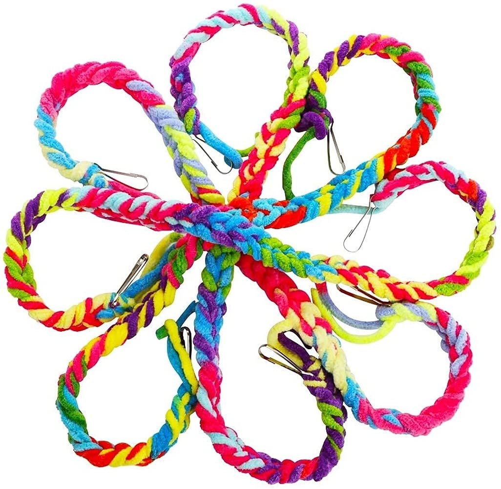 8 Pack Colorful Cotton Rope Climbing Swing Toy for Sugar Gliders, Squirrels, Hamsters, Birds & Parrots - Cage Accessories, Small Animal Hanging Perch - Perfect for Playtime, Exercise & Cage Enrichment