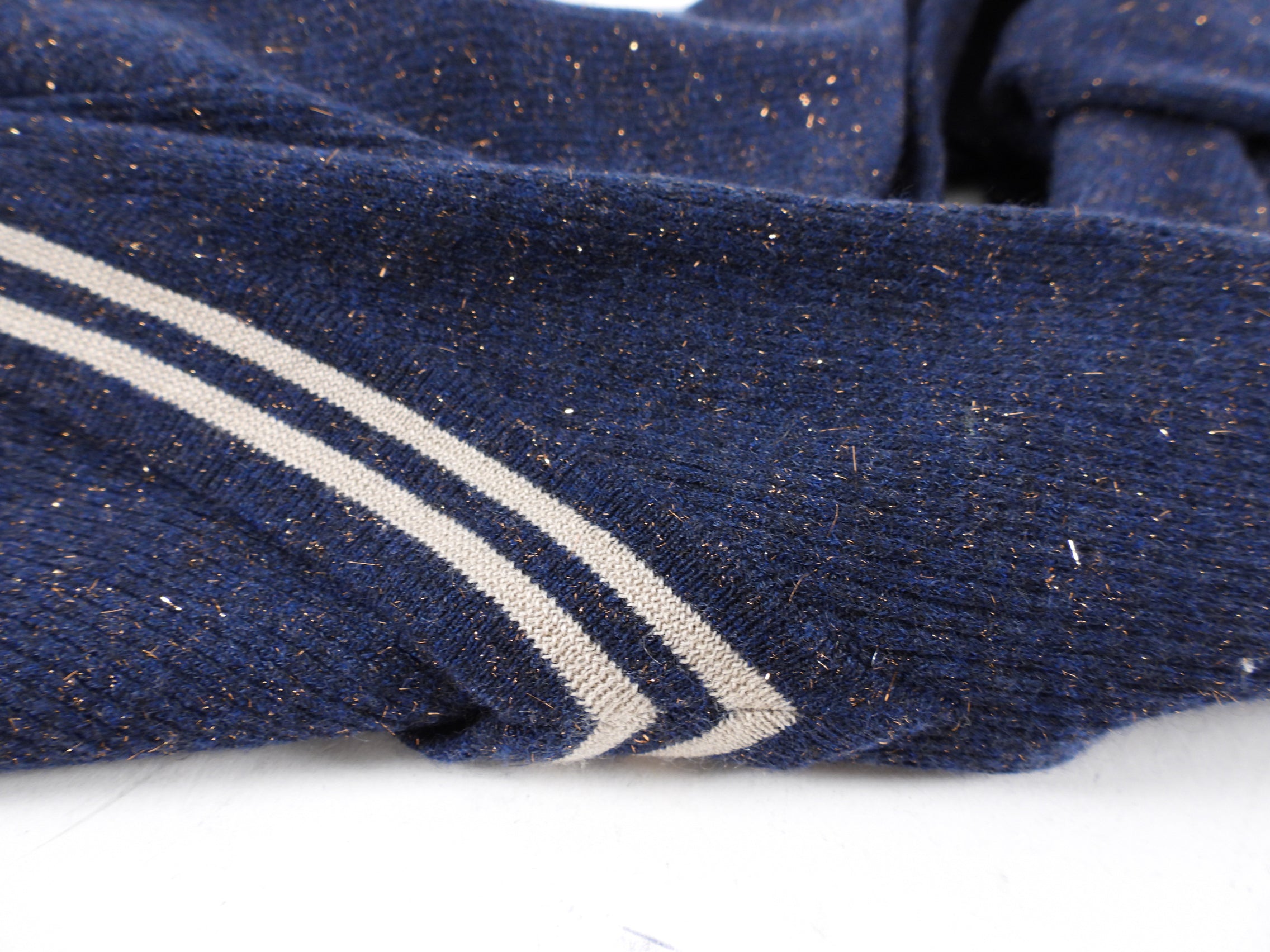 Brunello Cucinelli Men's Navy Blue Striped V-Neck Cashmere Sweater | Luxury Italian Knitwear for Business Casual & Winter Fashion