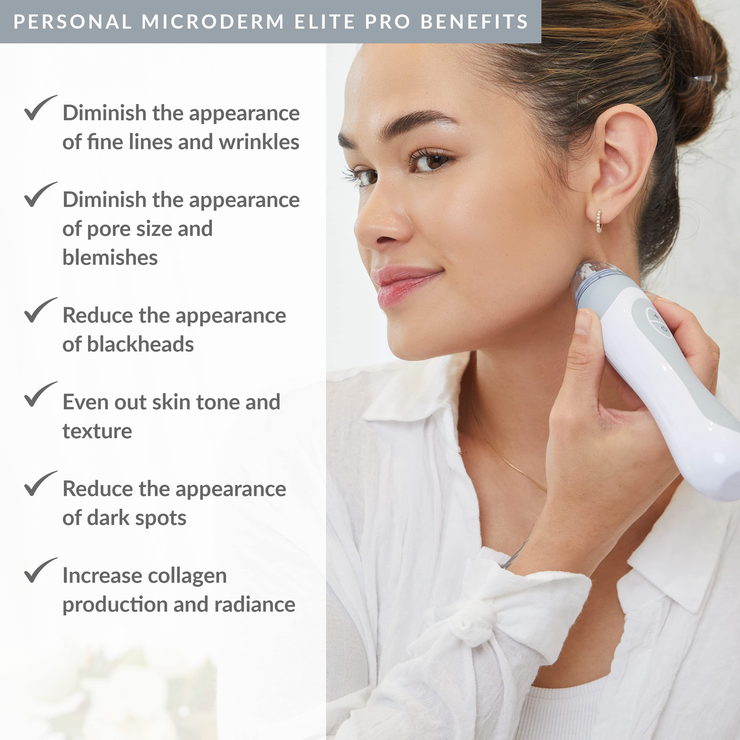 PMD Personal Microderm Elite Pro - At-Home Microdermabrasion Machine Kit for Face & Body - Exfoliating Crystals & Vacuum Suction for Glowing Skin - 3 Speed Settings - Perfect for Anti-Aging & Acne Treatment - Spa Quality Skincare Device for Daily Use