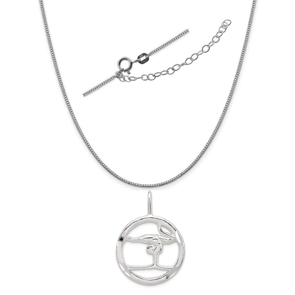 Sterling Silver Gymnastics Charm Necklace - Adjustable Chain for Sports & Gifts
