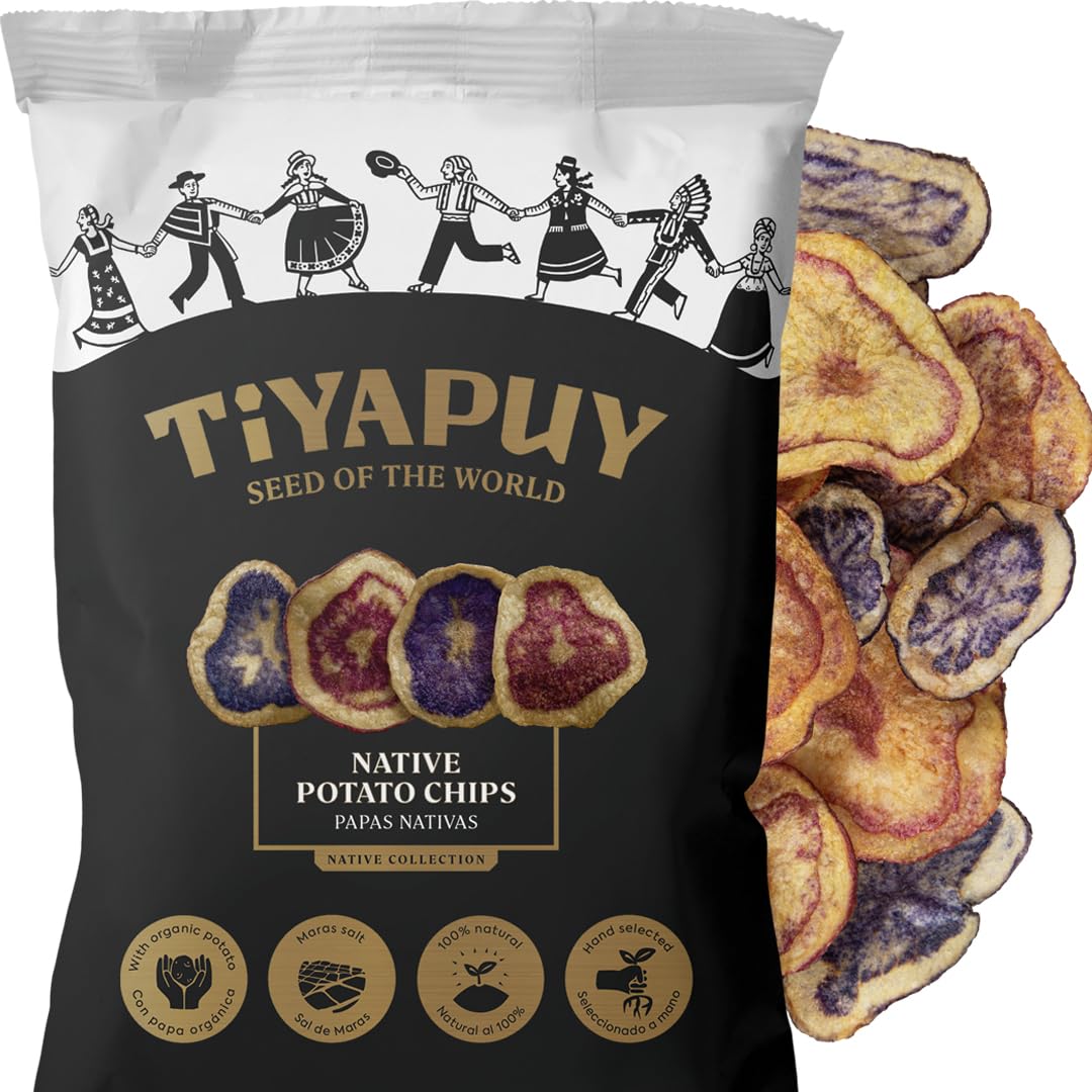 Organic Peruvian Native Potato Chips - Gluten Free, High Oleic Oil, Healthy Snack - 5.6 Oz (Pack of 5) - Perfect for Keto Diet, Vegan Snacking & On-the-Go Nutrition