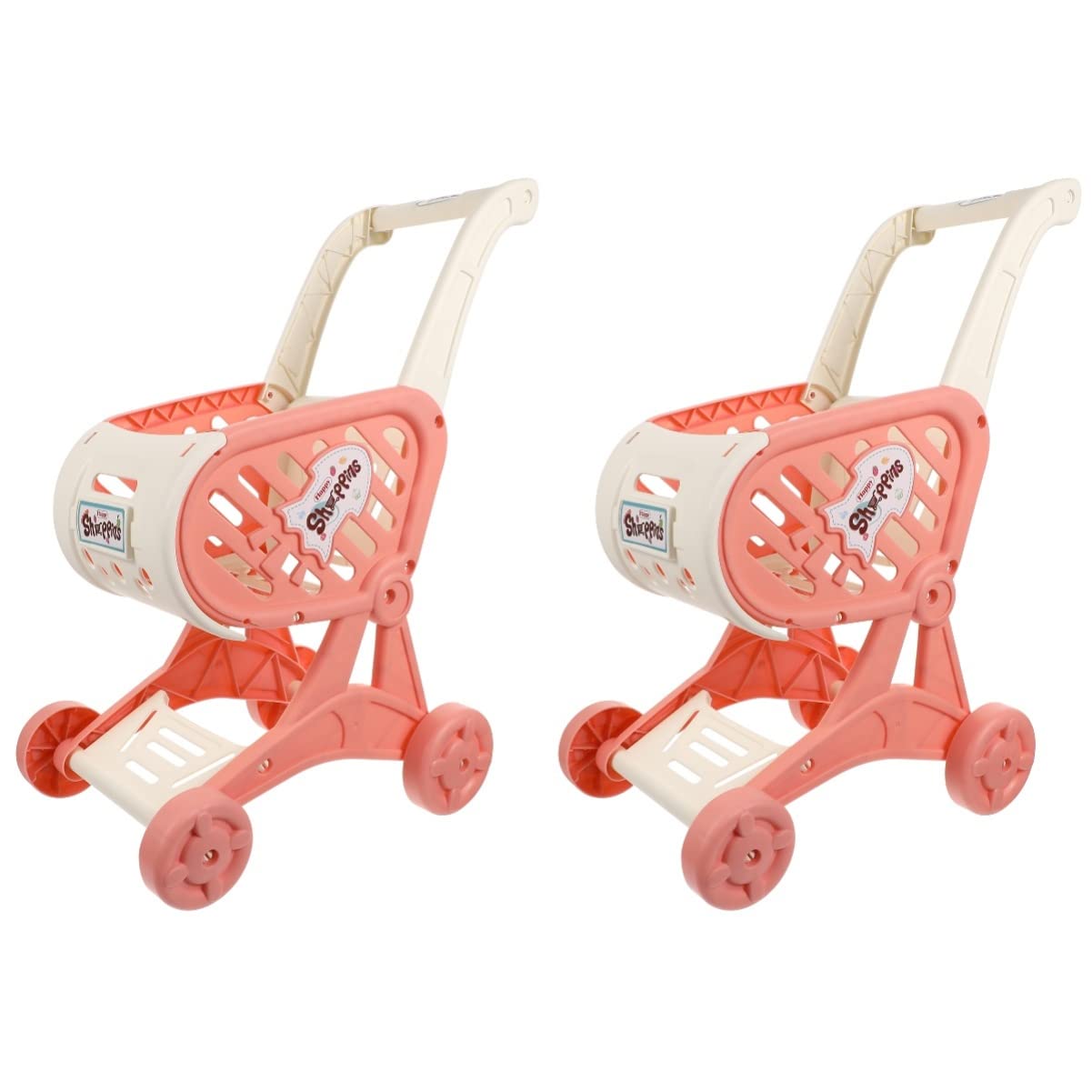 **Toyvian Kids Shopping Cart Toy - 2 Pack Mini Shopping Trolley, Supermarket Handcart & Grocery Cart for Pretend Play - Perfect for Role Play, Indoor/Outdoor Fun, and Early Learning**