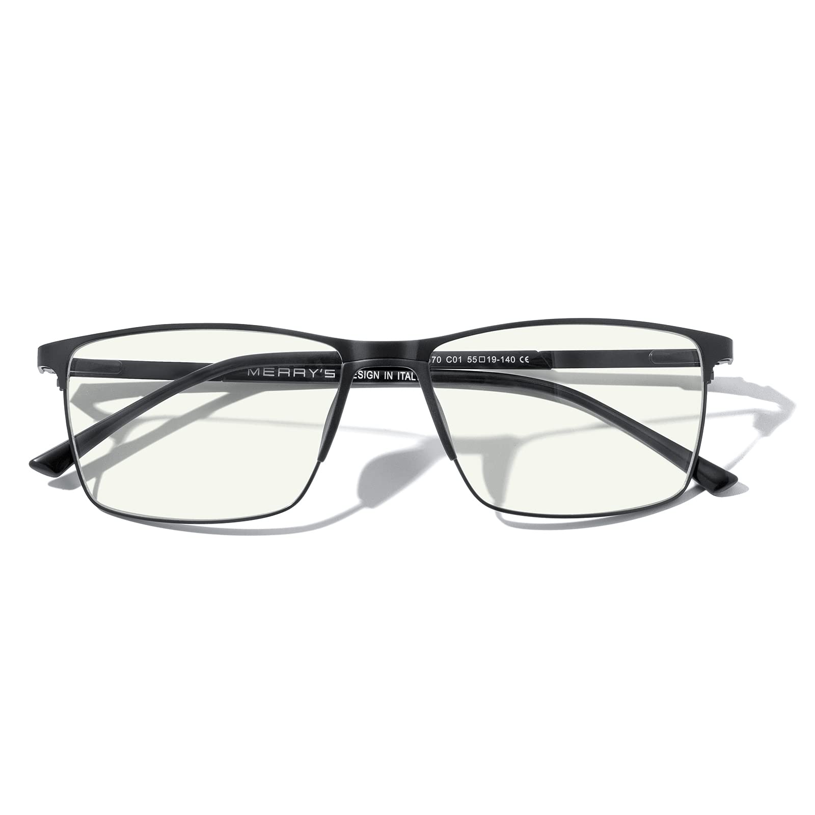 Blue Light Blocking Glasses for Men - Anti Eyestrain Reading Glasses with Metal Frame & Spring Hinge | Computer Glasses, Gaming Glasses & Office Wear Accessories