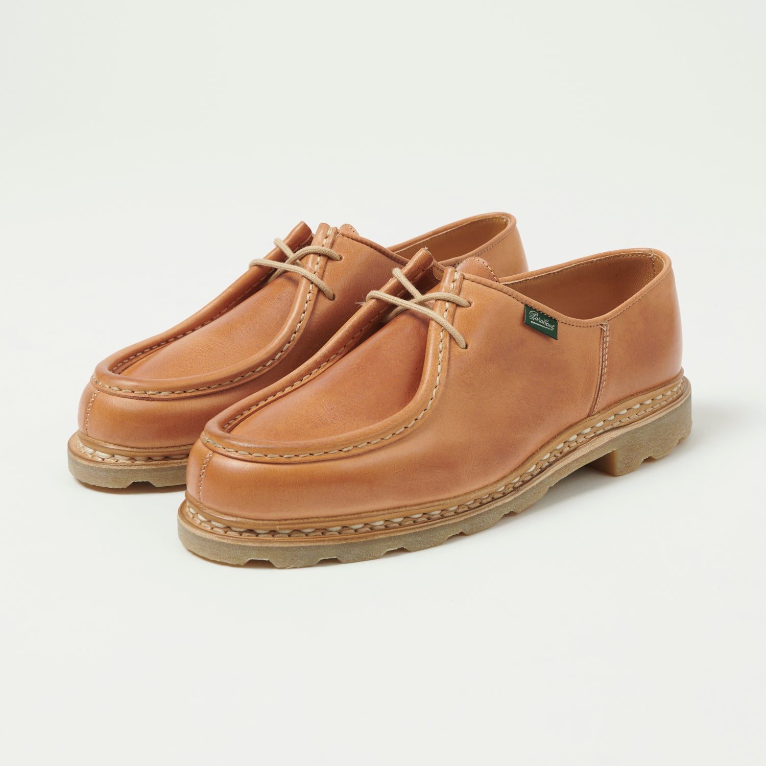 Paraboot Michael Marche Leather Walking Shoes for Men - Classic Camel Brown Vegetal Leather - Perfect for Casual Outings, Office Wear & Travel