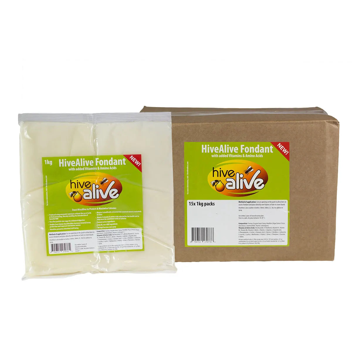 Hive Alive Fondant Patty - Premium Winter Bee Feed for Healthy Honey Bees | Ideal for Beekeeping & Cold Weather Bee Nutrition