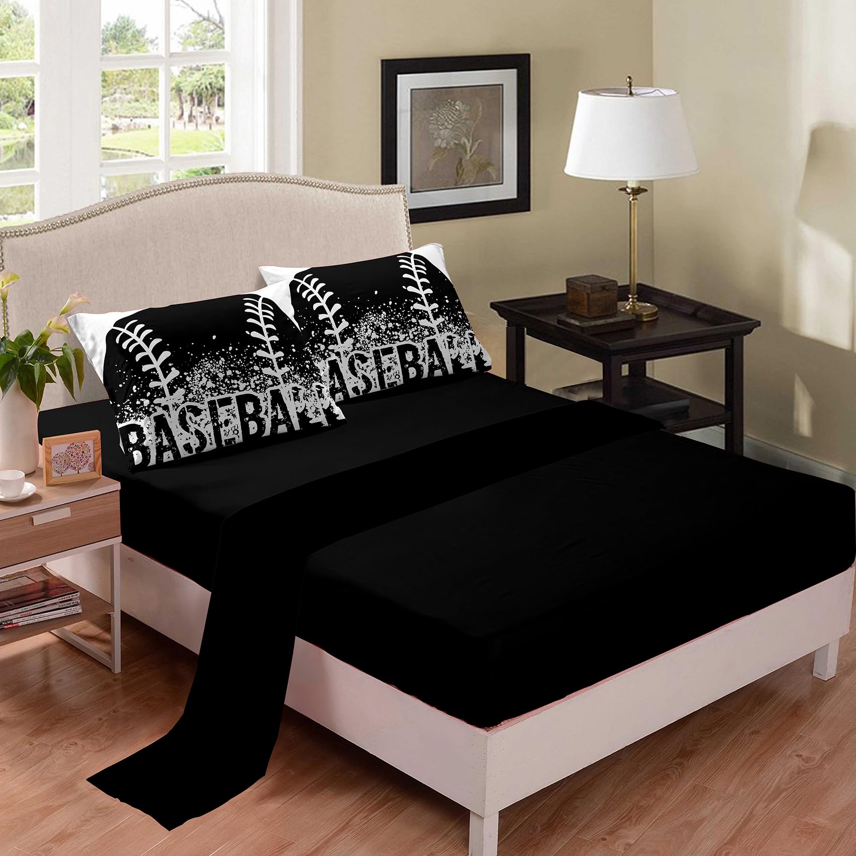 **Bodhi Kids Baseball Bedding Set - Twin Size 5-Piece Comforter, Sheet & Pillowcase Set for Boys - Sports Themed Bed in a Bag - Perfect for Kids' Rooms, Sleepovers & Themed Bedrooms**