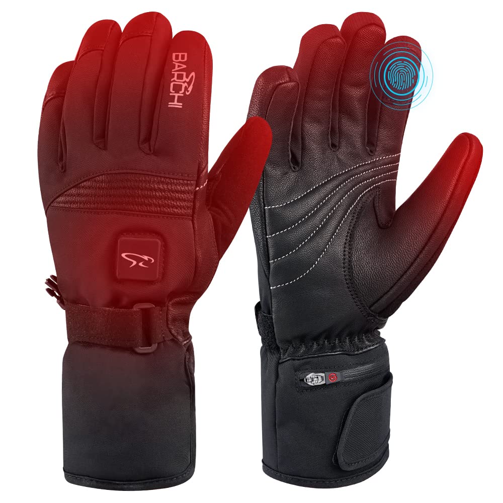 Heated Motorcycle Gloves with Touchscreen & Rechargeable Battery - Winter Thermal Gloves for Men & Women | Waterproof, Windproof for Cycling, Skiing, Driving, Hiking | Perfect for Cold Weather Work & Outdoor Adventures