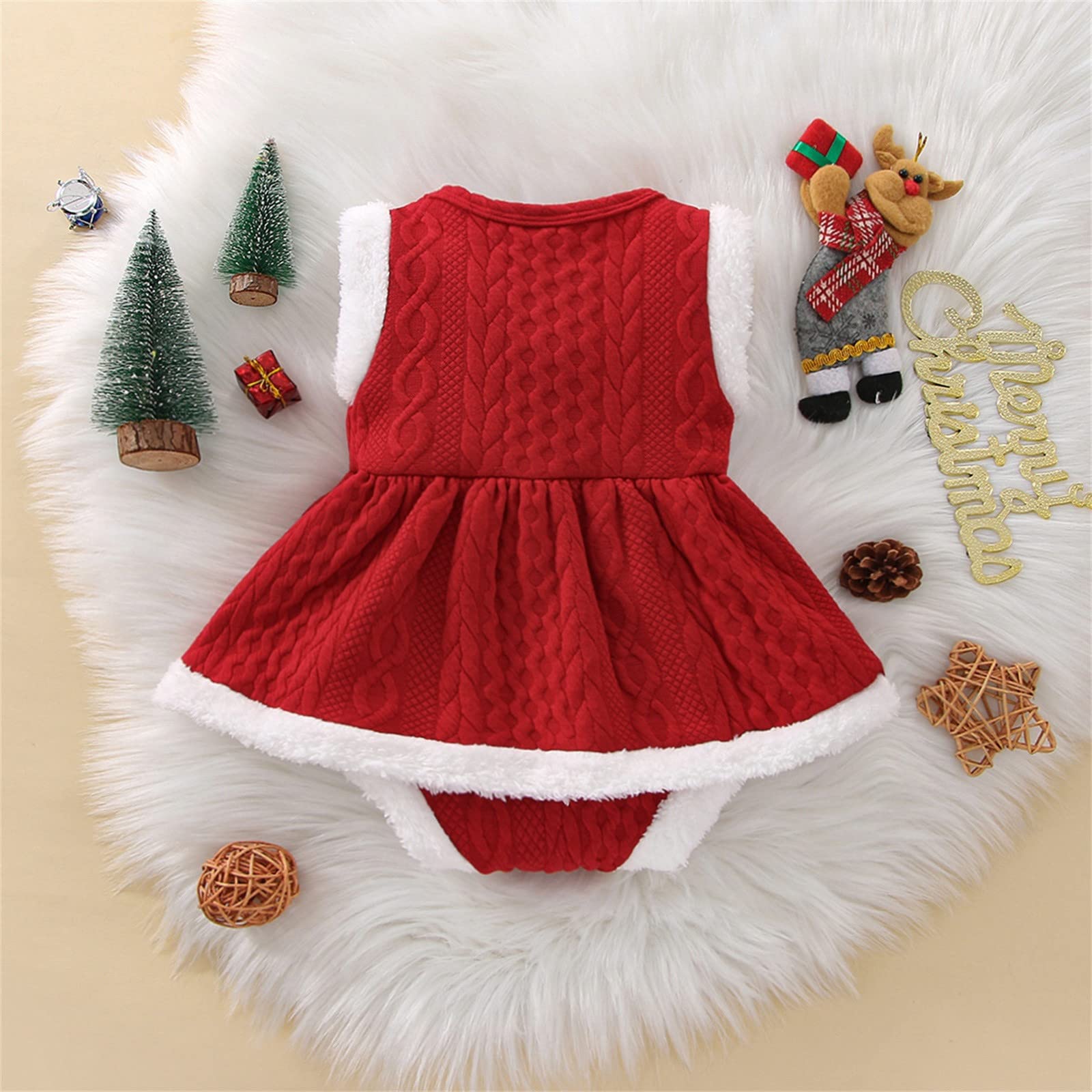 6 Months Baby Girl Christmas Dress - Sleeveless Patchwork Bowknot Princess Outfit for Newborn & Toddler (Size 2T) | Holiday Photo Shoot, Party Wear & Special Occasion Outfit