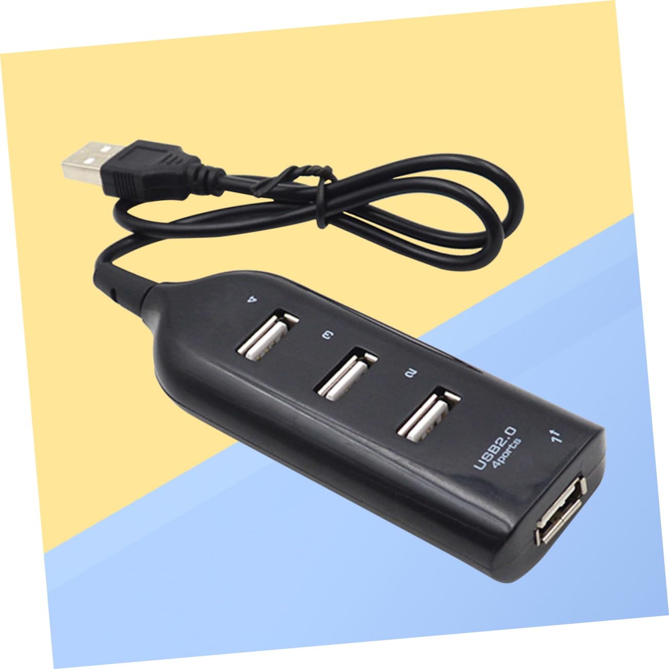 Mikikit 3-Port USB 2.0 Hub Splitter - High Speed Data Transfer Hub for Laptop, PC, Mac - Perfect for Home Office, Gaming & Charging Multiple Devices