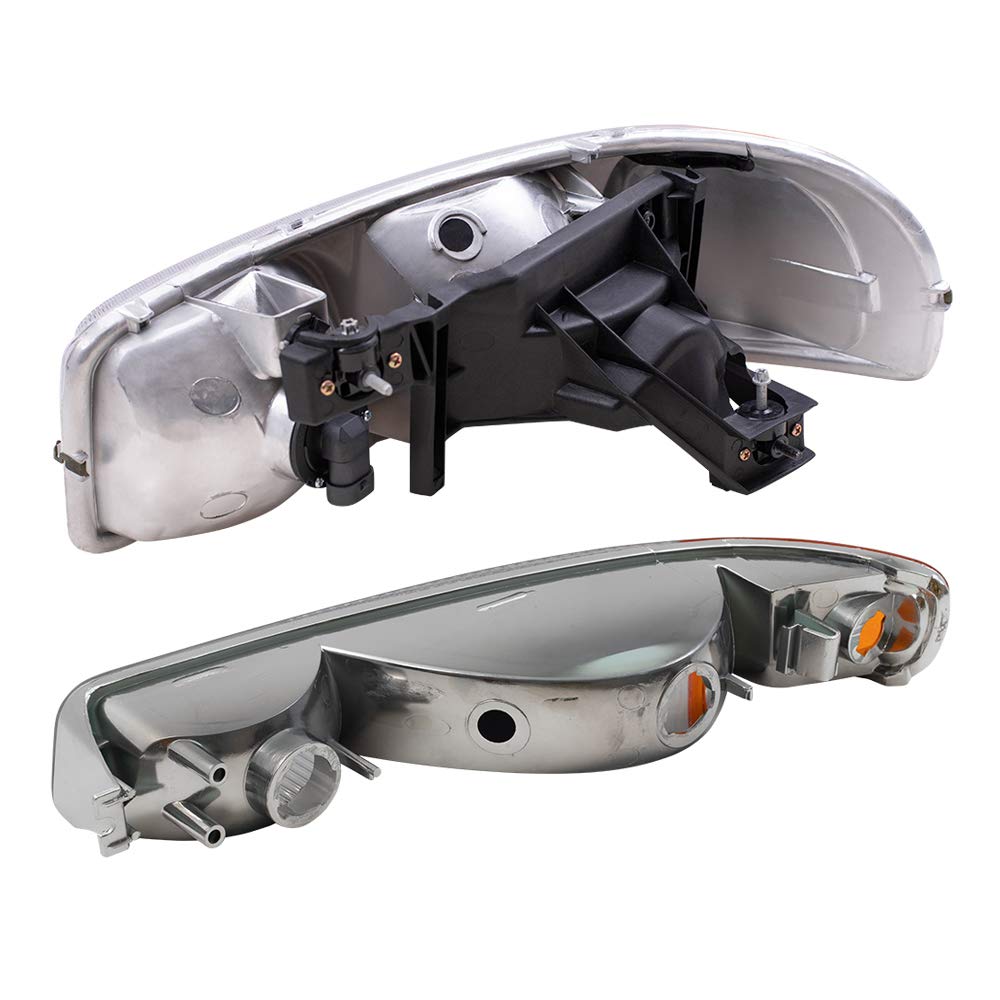Replacement Headlights for 1999-2007 GMC Sierra - Driver & Passenger Side with Park Signal Marker Lights | Durable Aftermarket Headlamp Assembly for Improved Night Visibility | Perfect for Off-Roading, Daily Commuting & Truck Upgrades