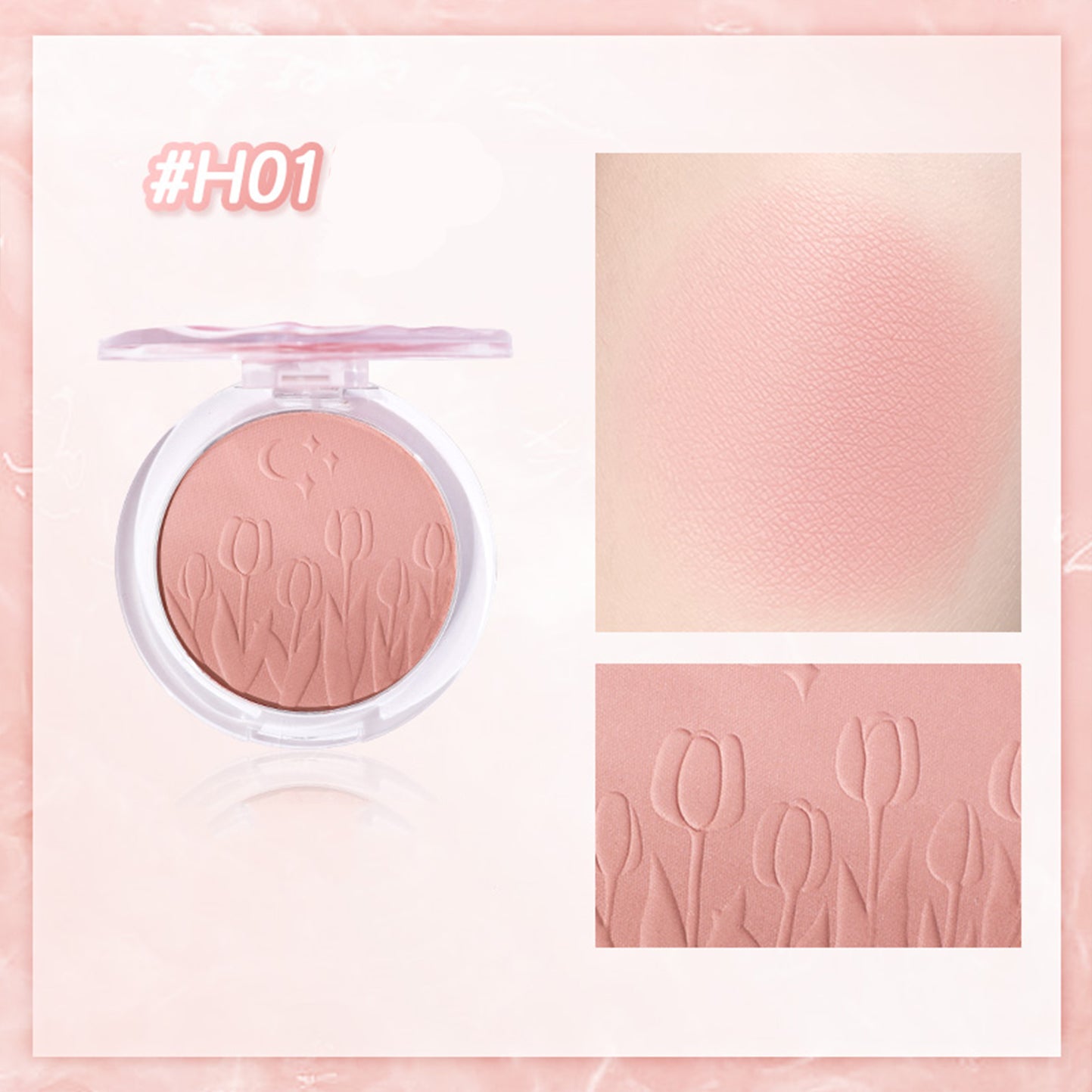 HOLD LIVE Ripple Gauze Frost Blush Palette - 6 Blendable Matte & Shimmer Shades for Cheeks & Contour | Perfect for Everyday Makeup & Special Occasions