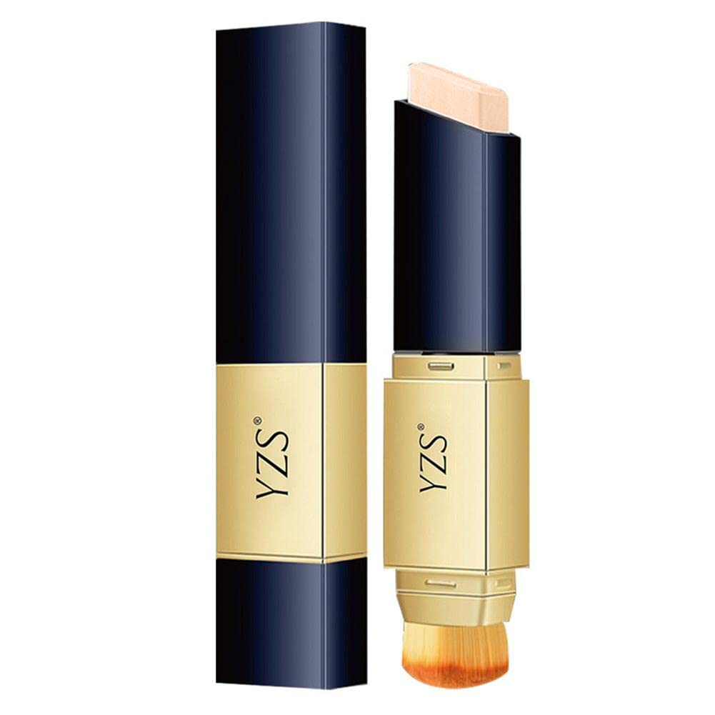 2-in-1 White Foundation Stick & Concealer Pen - Long Lasting Waterproof Brightening Makeup Covers Dark Circles, Acne & Spots | Perfect for Daily Use, Travel & Touch-Ups