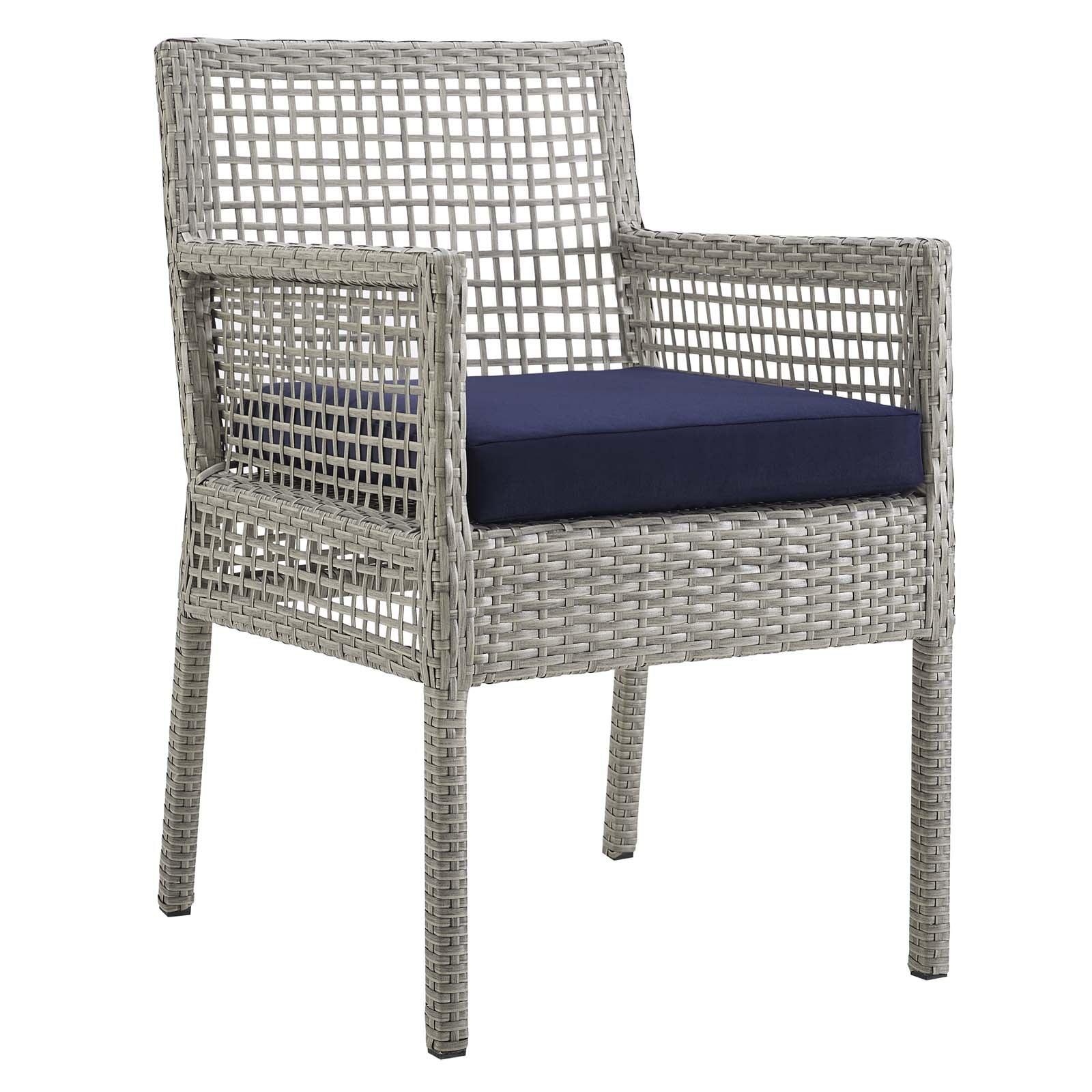 Aura Dining Armchair Set of 2 - Outdoor Patio Wicker Rattan Chairs for Garden, Poolside & Backyard Relaxation