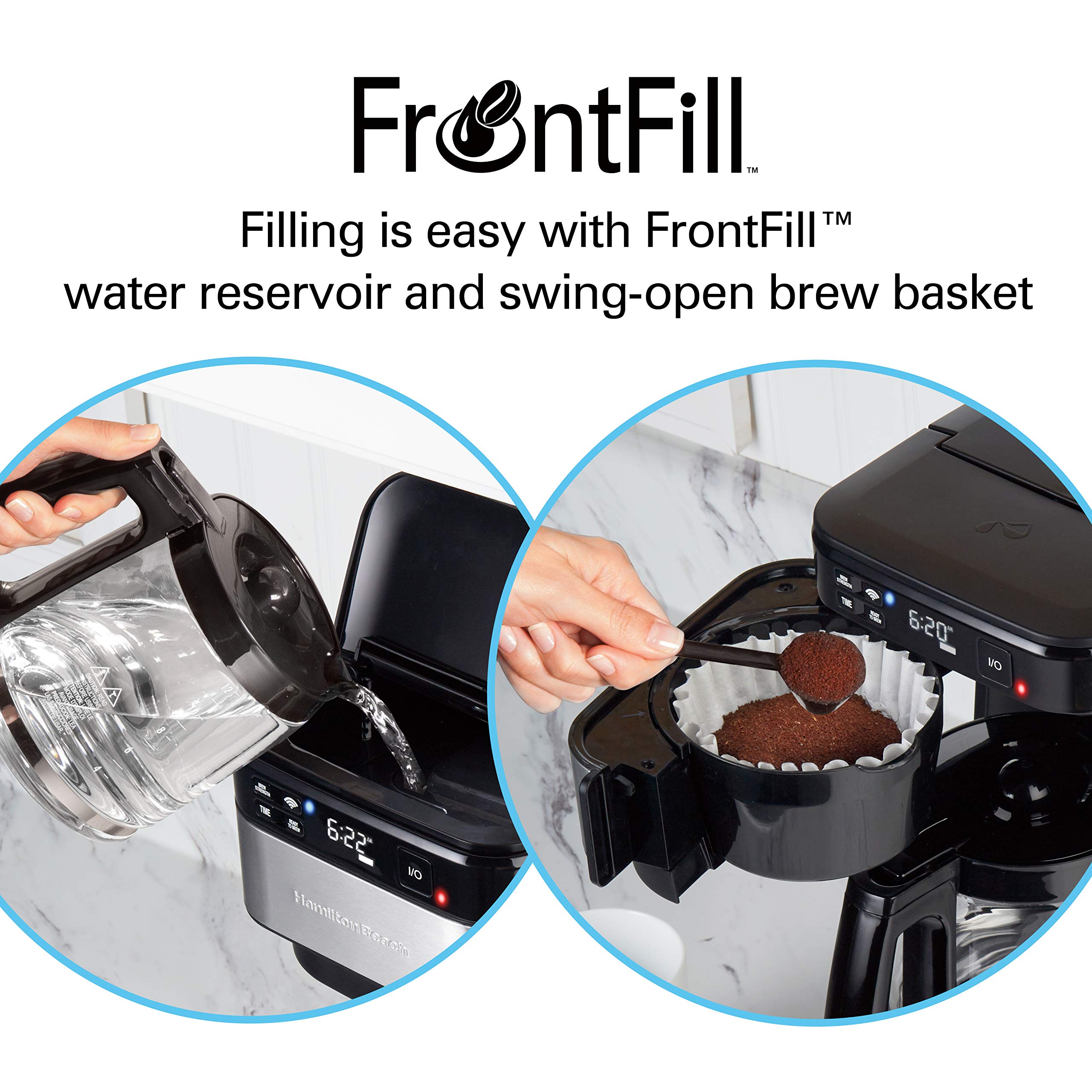 **Hamilton Beach Smart Coffee Maker with Alexa Compatibility - 12 Cup Programmable Coffee Machine in Black & Stainless Steel (49350R) - Perfect for Home, Office, and Smart Kitchens**