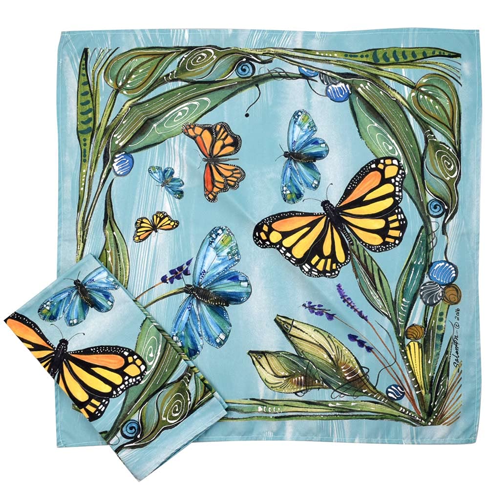 Monarch Butterfly Art Cotton Microfiber Table Napkins (Set of 2) - 19