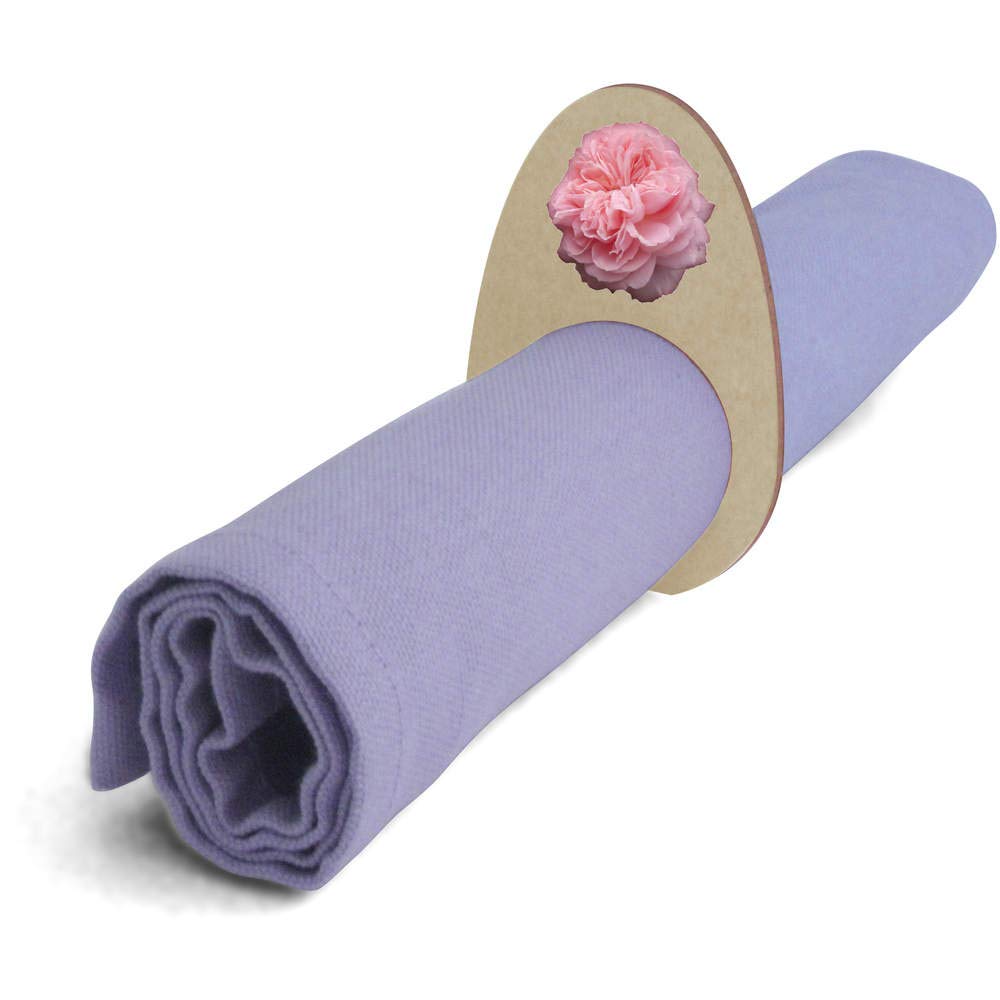5-Pack Pink Peony Wooden Napkin Rings - Elegant Tableware for Weddings, Dinner Parties & Home Decor (NR00040616)
