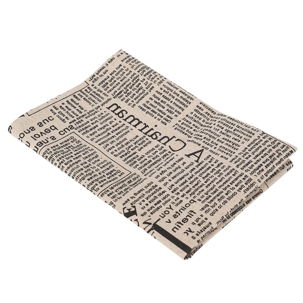 Okuyonic Elegant & Simple Fabric Table Napkins - Newspaper Print Table Mats for Dining Room, Study, Coffee Shop | Perfect for Home Decor, Restaurants & Cafes