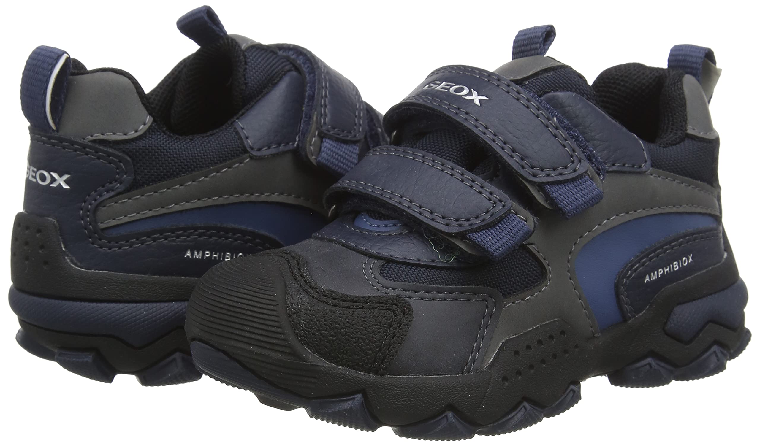 Geox Boys' Buller Velcro Sneakers - Breathable Lightweight Comfortable Kids Shoes for School, Play & Everyday Wear