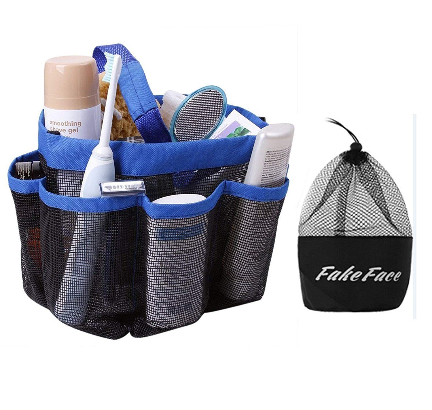 Quick Drying Mesh Shower Caddy Organizer - 8 Pocket Hanging Toiletry Bag for Travel, Gym & Dorm - Waterproof Cosmetic & Makeup Storage Pouch with Handles - Perfect for Bathroom, Shampoo & Washing Essentials Organization