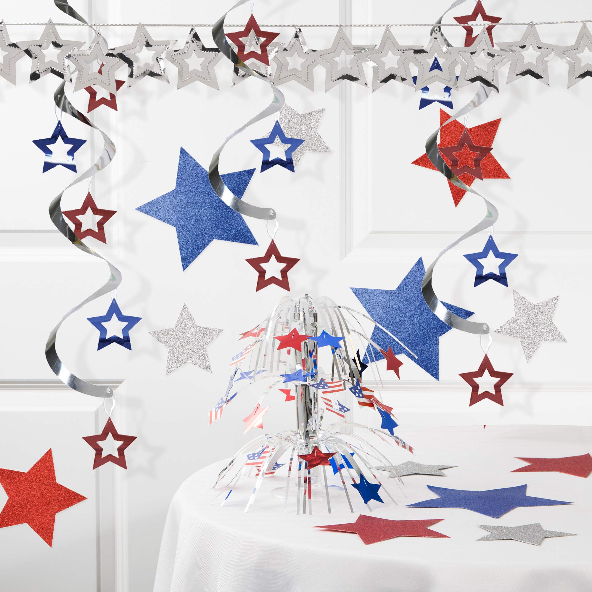 American Flag Patriotic Decorations Kit - 4th of July, Memorial Day & Veterans Day Party Supplies for Home, Office & Outdoor Celebrations