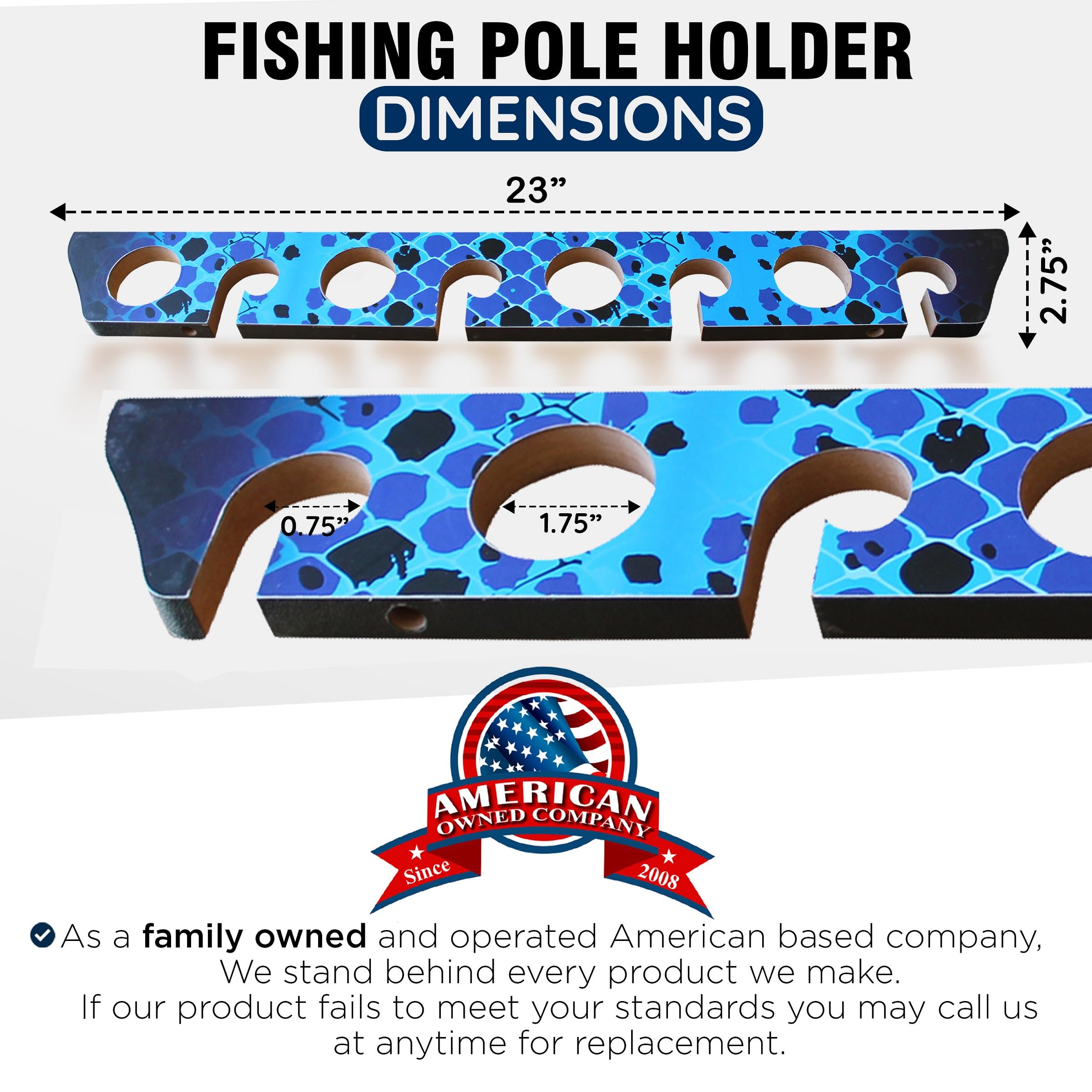 Rush Creek Creations 8-Rod Ceiling Fishing Rod Holder - Horizontal Wall Mount Storage Rack for Fishing Poles, Reels & Gear | Perfect for Garage Organization & Boat Storage