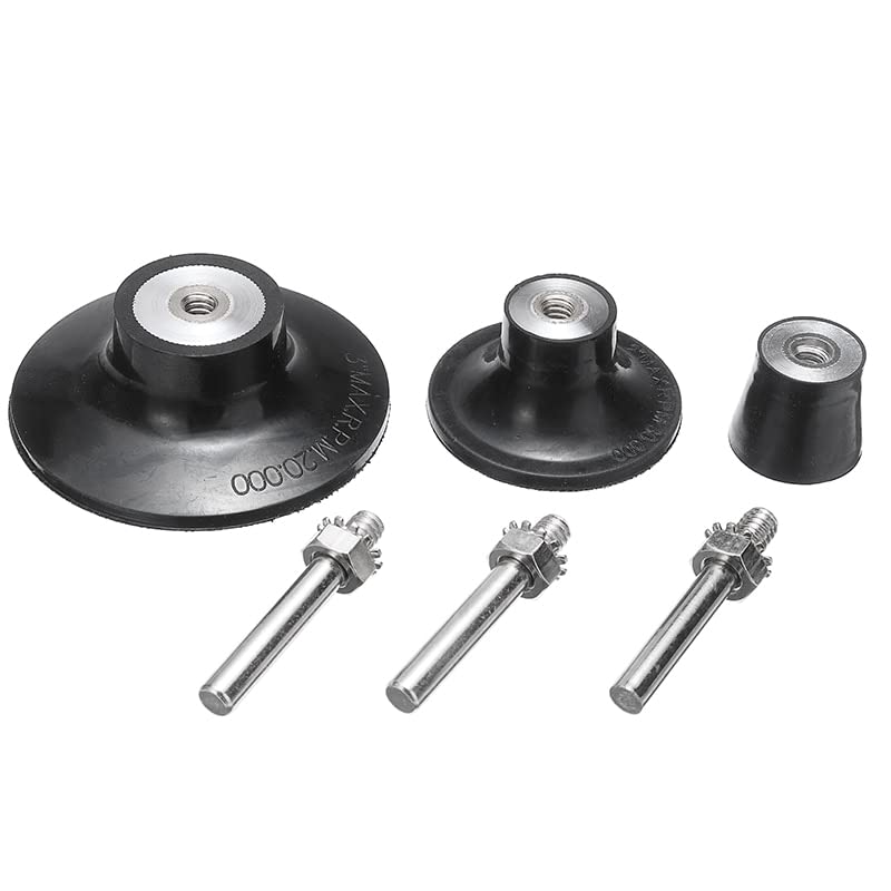 3Pcs 25/50/75mm Backing Pad with 6mm Shank - Sanding Disc Holder for Rotary Tools, Grinders & Roll Lock Pads - Perfect for Woodworking, Metal Polishing & DIY Projects