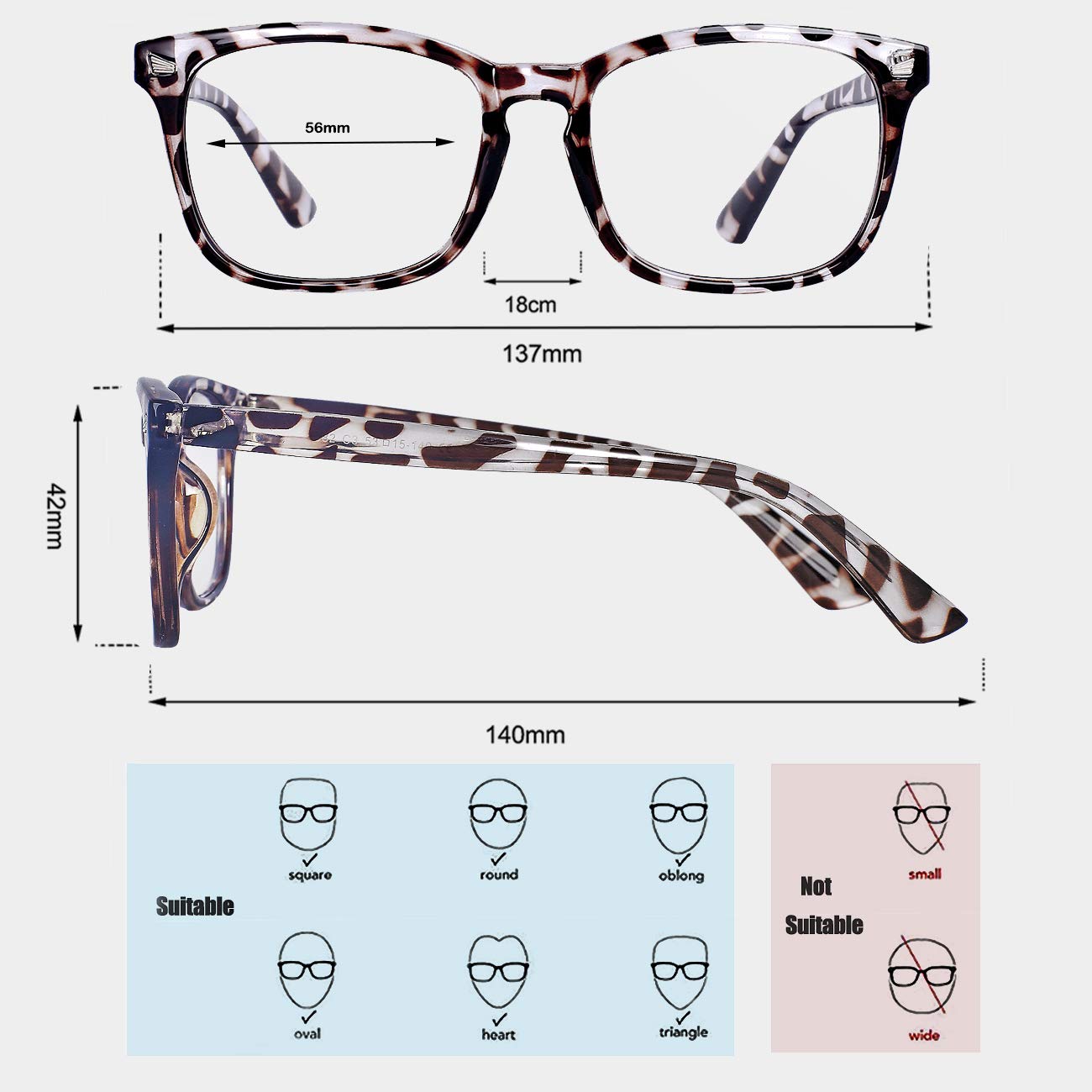 MAXJULI Fashion Non-Prescription Glasses - Cute Nerd Frame Reading Glasses for Women & Men | Computer Gaming Glasses | Blue Light Blocking for TV & Phone Use (Leopard Print) - Perfect for Work, Study & Screen Time