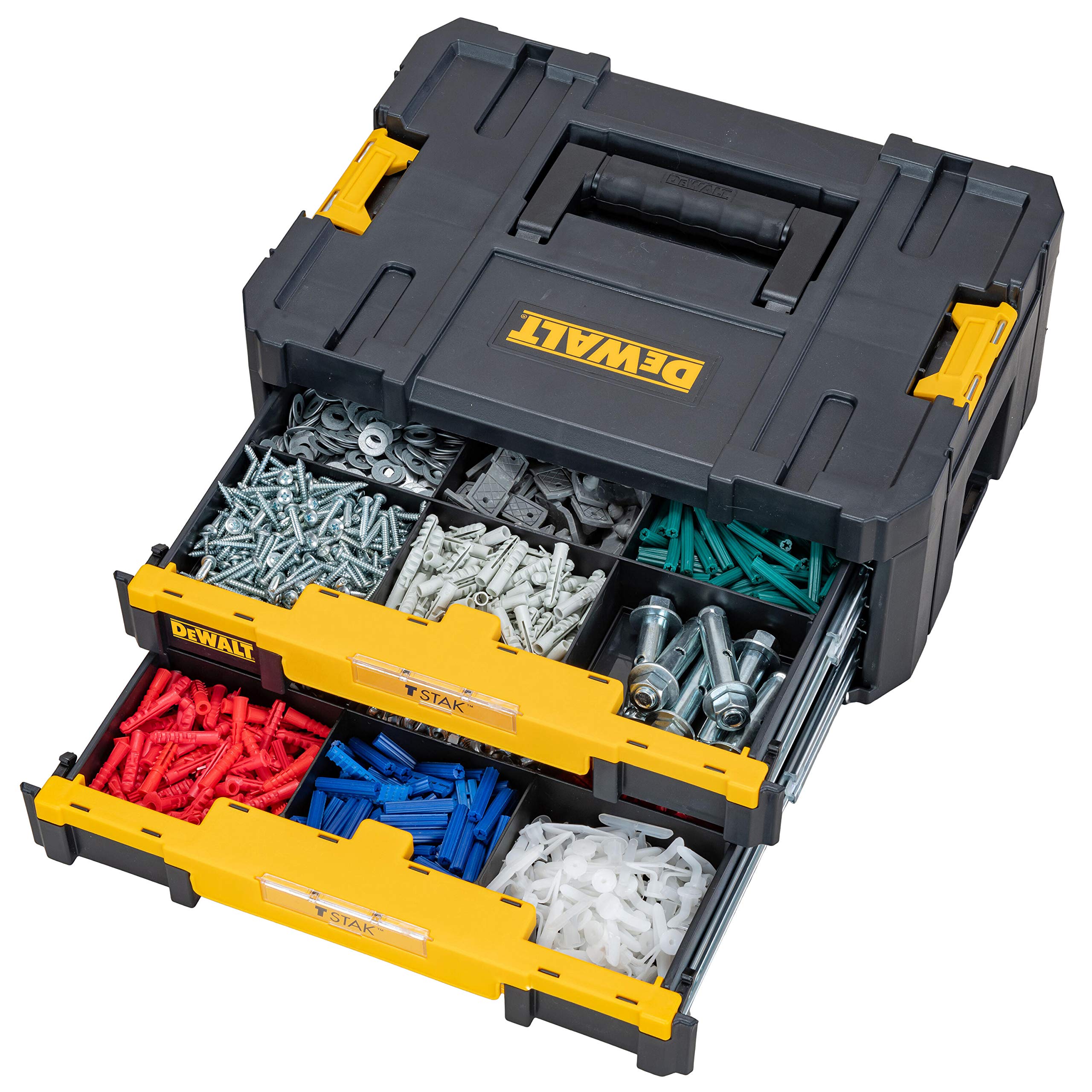 DeWalt DWST1-70706 T-Stak IV Tool Storage Box with 2 Shallow Drawers, Yellow & Black (7.01
