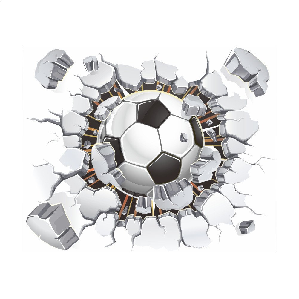 3D Soccer Ball Wall Sticker - Kids Room & Home Decor for Sports Fans
