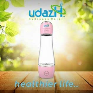 udazH Hydrogen Water Bottle - Rechargeable & Portable Pink Alkaline Water Generator | 280ML Hydrogen Rich Water Maker for Travel, Gym & Office | 1 Year Warranty | Infused Water Bottle for Health & Wellness
