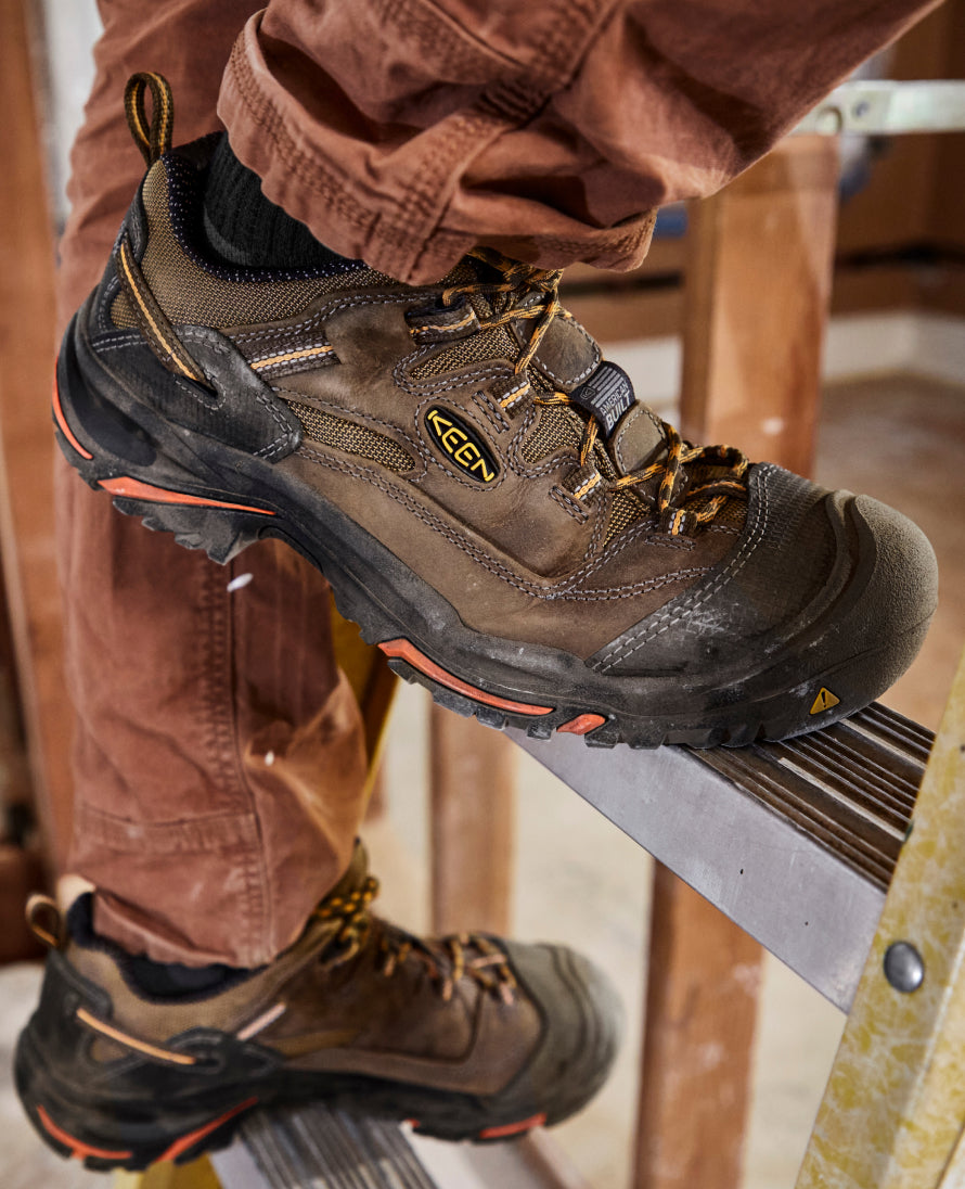 Men's Braddock Low Soft Toe Work Boots - Cascade/Orange Ochre - Durable & Comfortable for Construction, Hiking & Outdoor Work