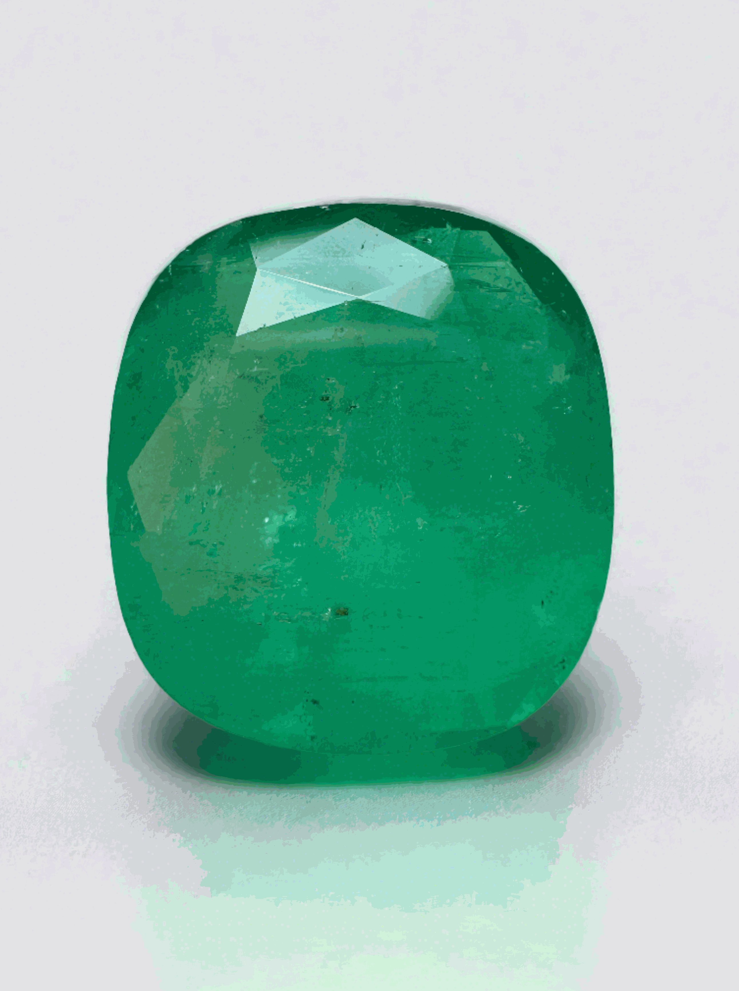 14K Gold Custom Emerald Pendant with 21.62 Carat Natural Colombian Loose Emerald - 19x17mm Earthy Green Cushion Cut Gemstone Jewelry for Women | Perfect for Weddings, Anniversaries & Special Occasions