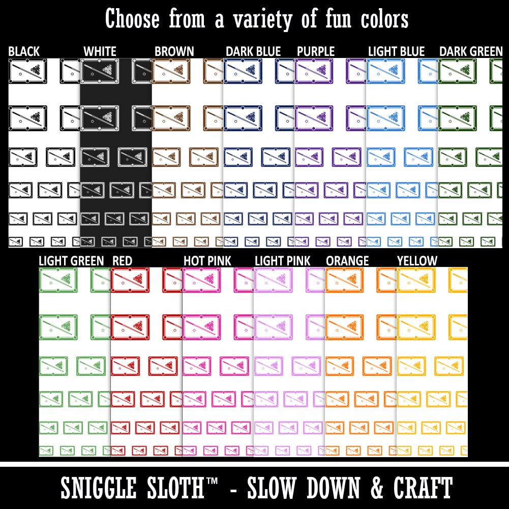 Billiard Pool Table Temporary Tattoo - Water Resistant Fake Body Art Set Collection - Black (One Sheet) - Perfect for Parties, Events, and Sports Enthusiasts